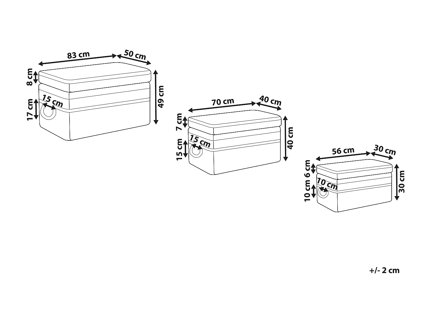 Aufbewahrungskorb 3er Set GERASA Rattan Naturfarben