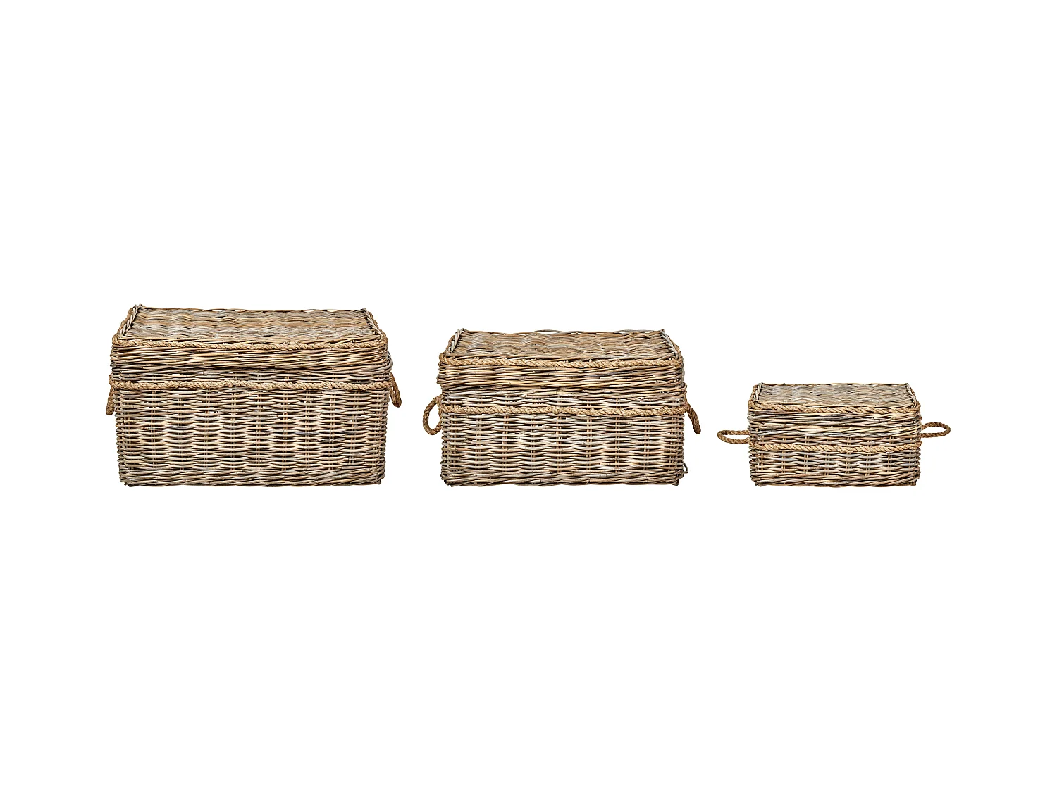 Lot de 3 paniers GERASA Rotin Naturel