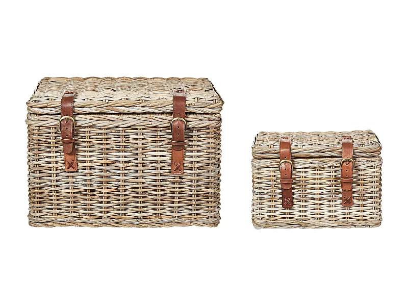 Set di 2 cestini IRBID Rattan Naturale