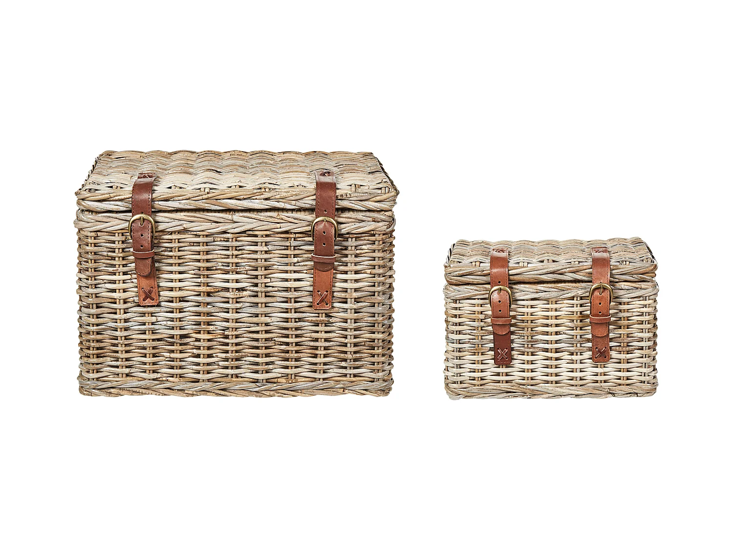 Aufbewahrungskorb 2er Set IRBID Rattan Naturfarben