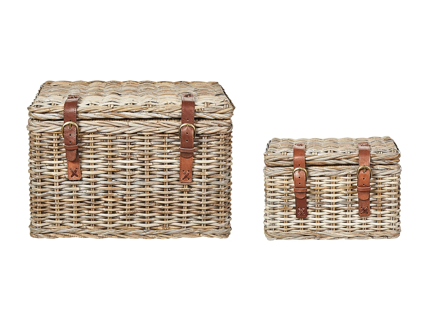 Conjunto de 2 cestos IRBID Rattan Natural