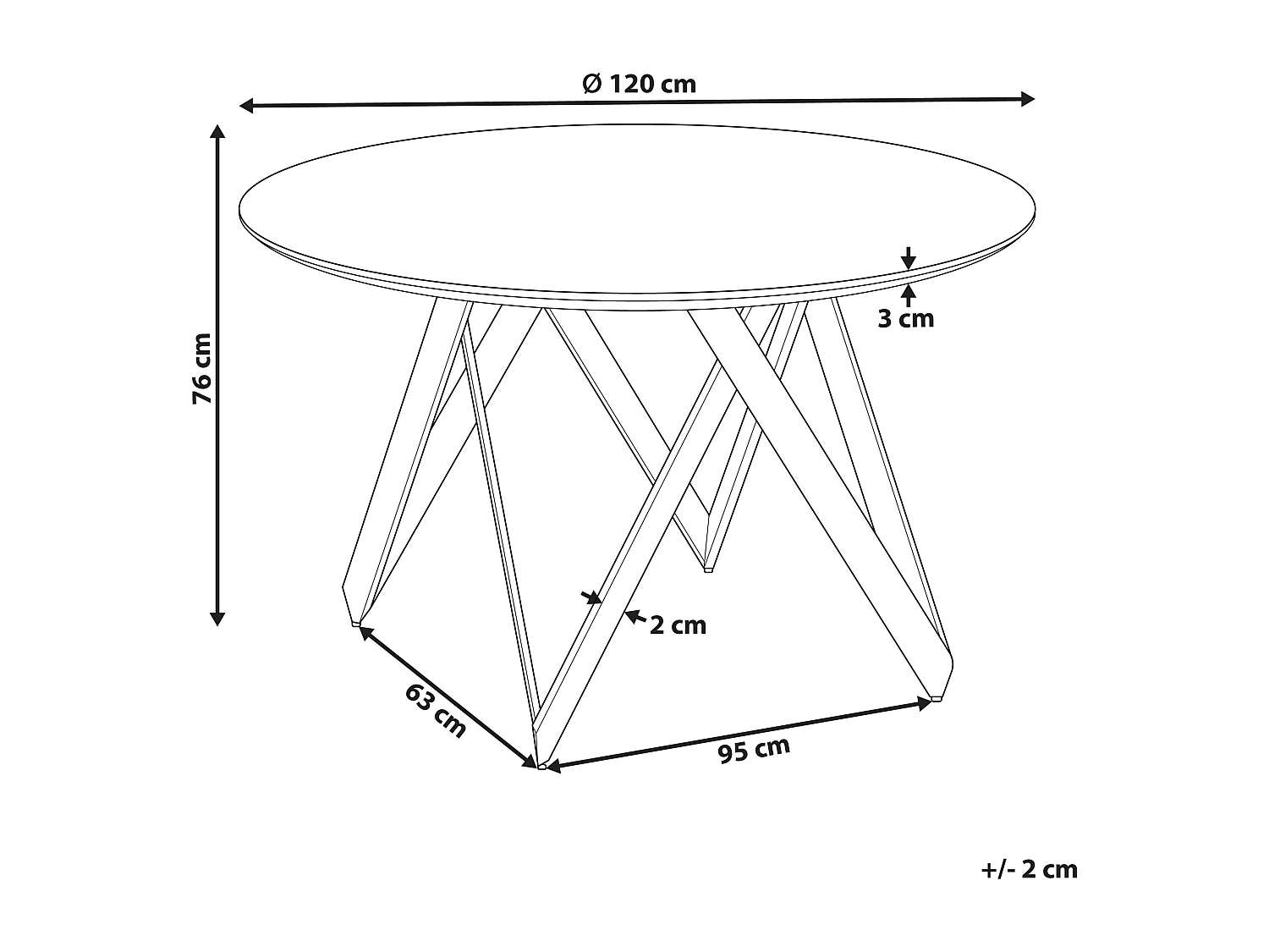 Stół do jadalni OXHILL Czarny 120 cm 120 cm