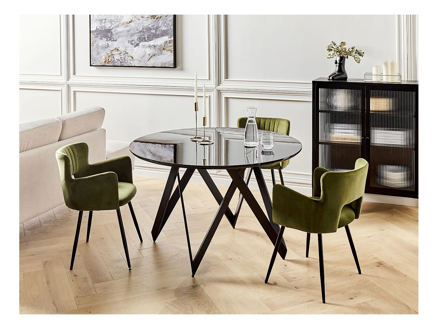 Esstisch OXHILL Schwarz 120 cm 120 cm