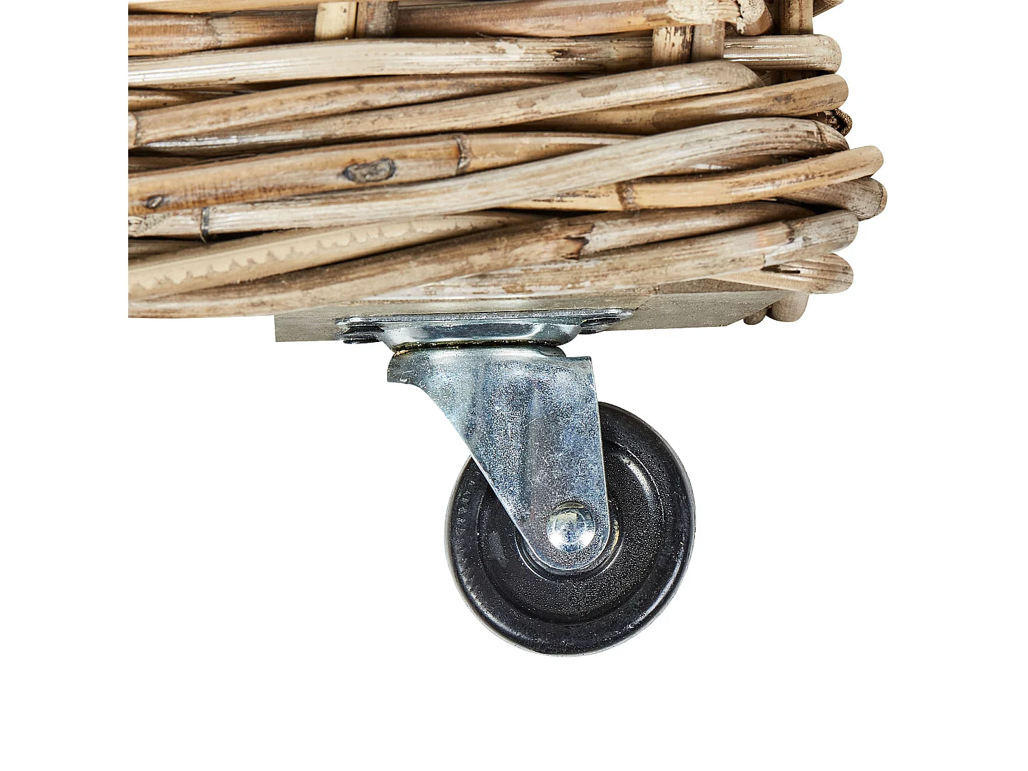 Aufbewahrungskorb 2er Set KITIM mit Rädern Rattan Naturfarben