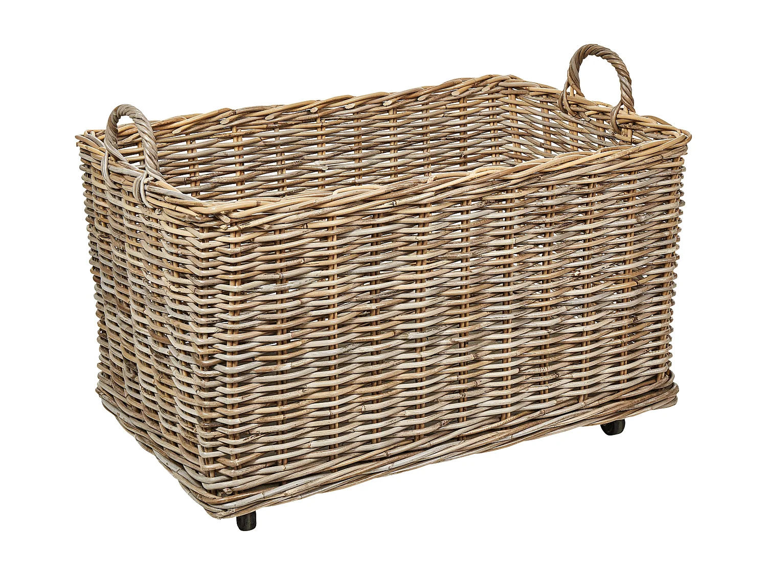 Lot de 2 paniers KITIM avec roues Rotin Naturel