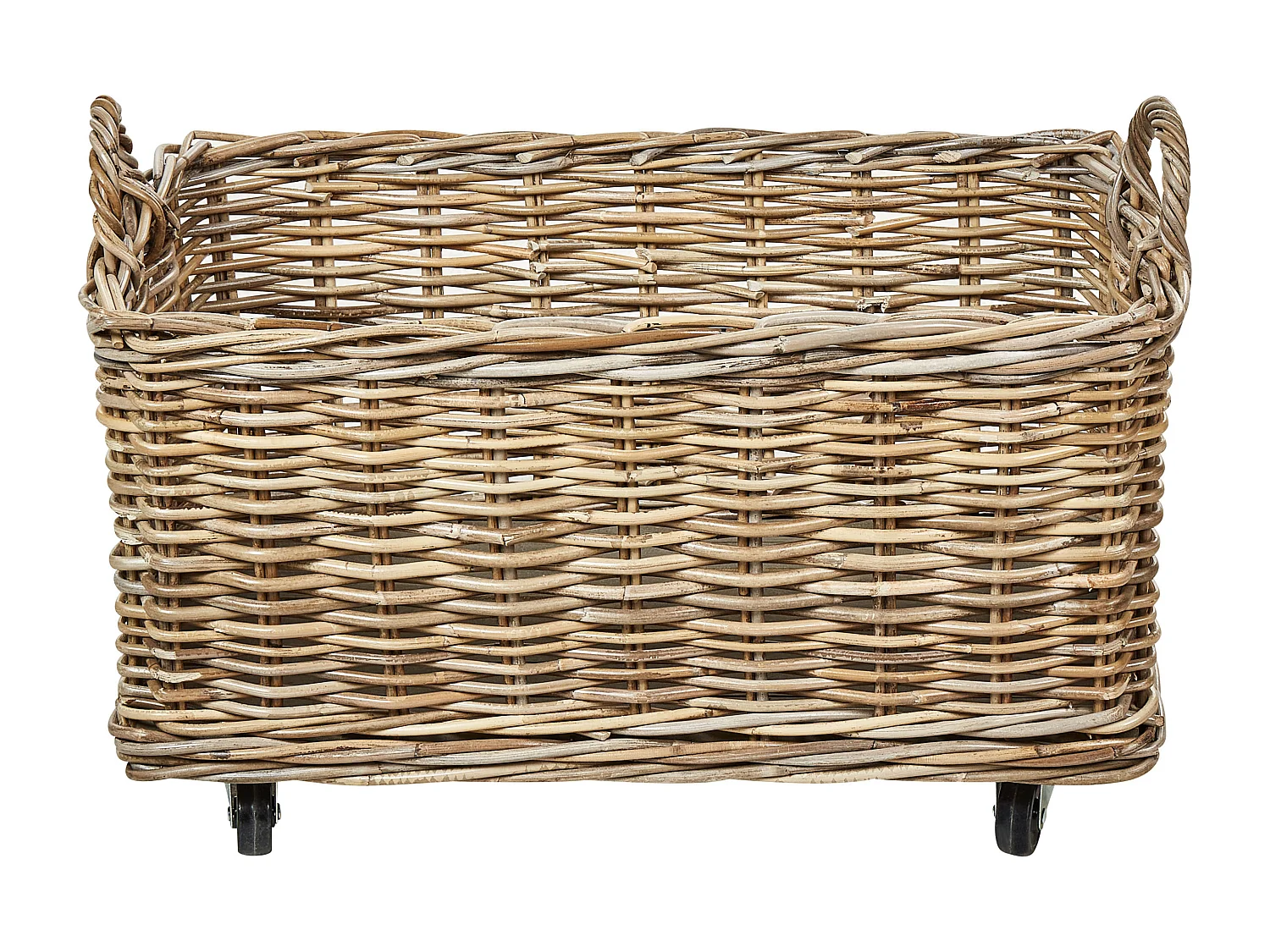 Lot de 2 paniers KITIM avec roues Rotin Naturel