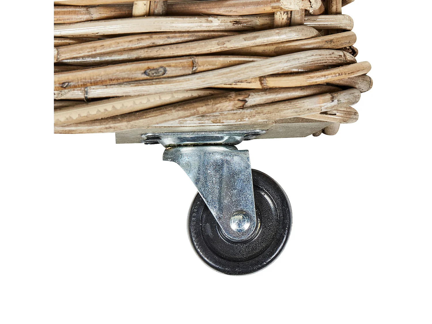 Conjunto de 2 cestas KITIM con ruedas Ratán Natural