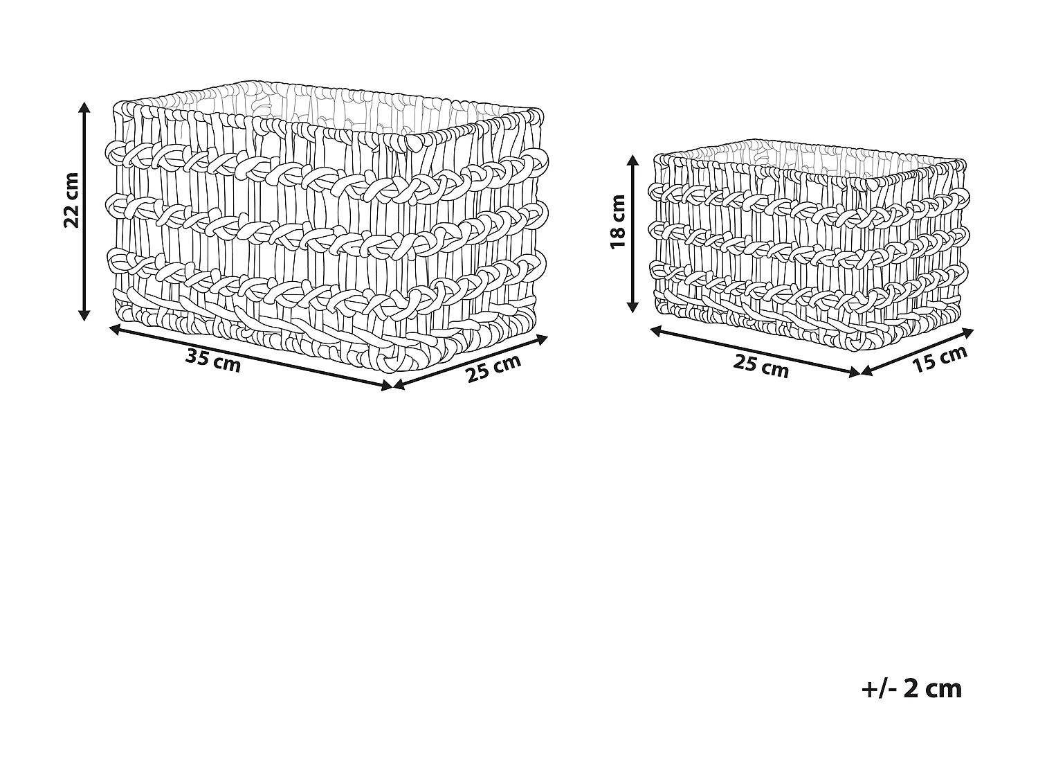 Set di 2 cestini DIAN Vimini Naturale