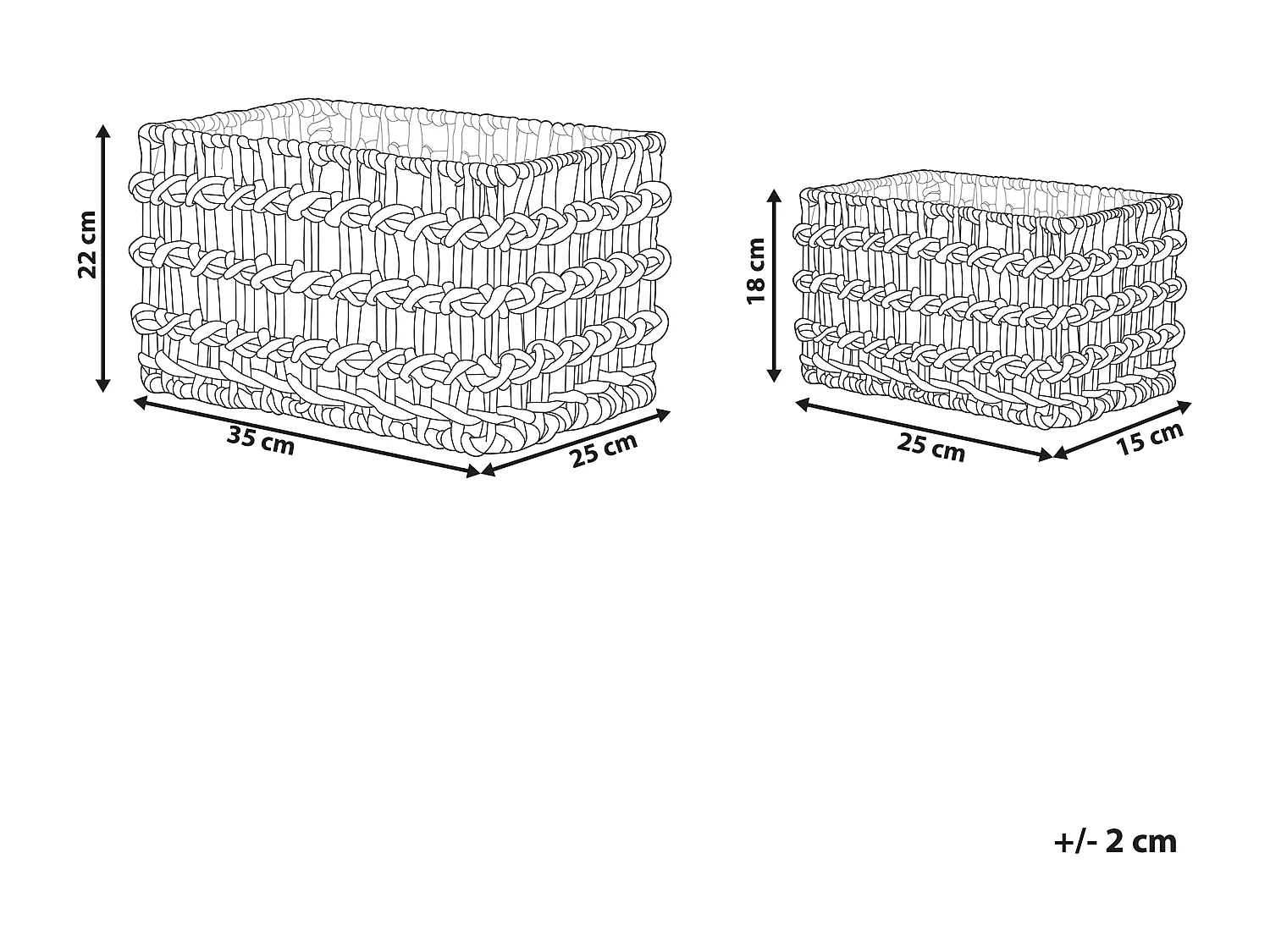 Lot de 2 paniers DIAN Osier Naturel