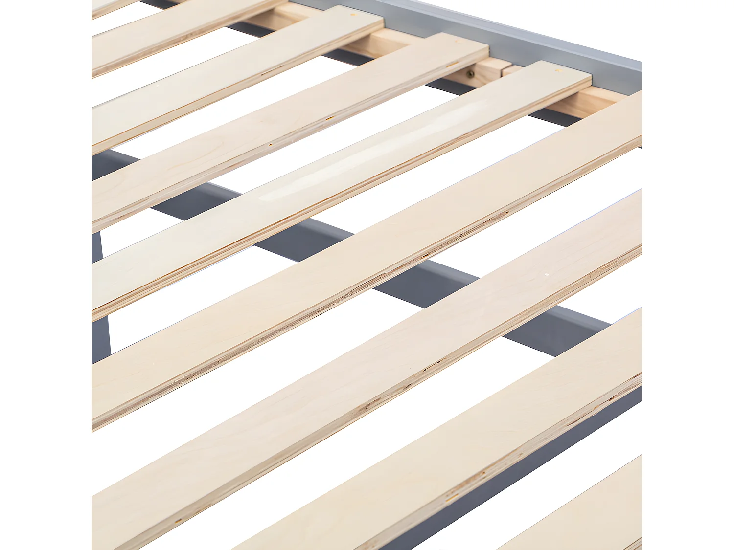 Massief houten onderschuifbed - 90x190cm - met 2 lades en USB-oplaadpoort op de plank - Grijs