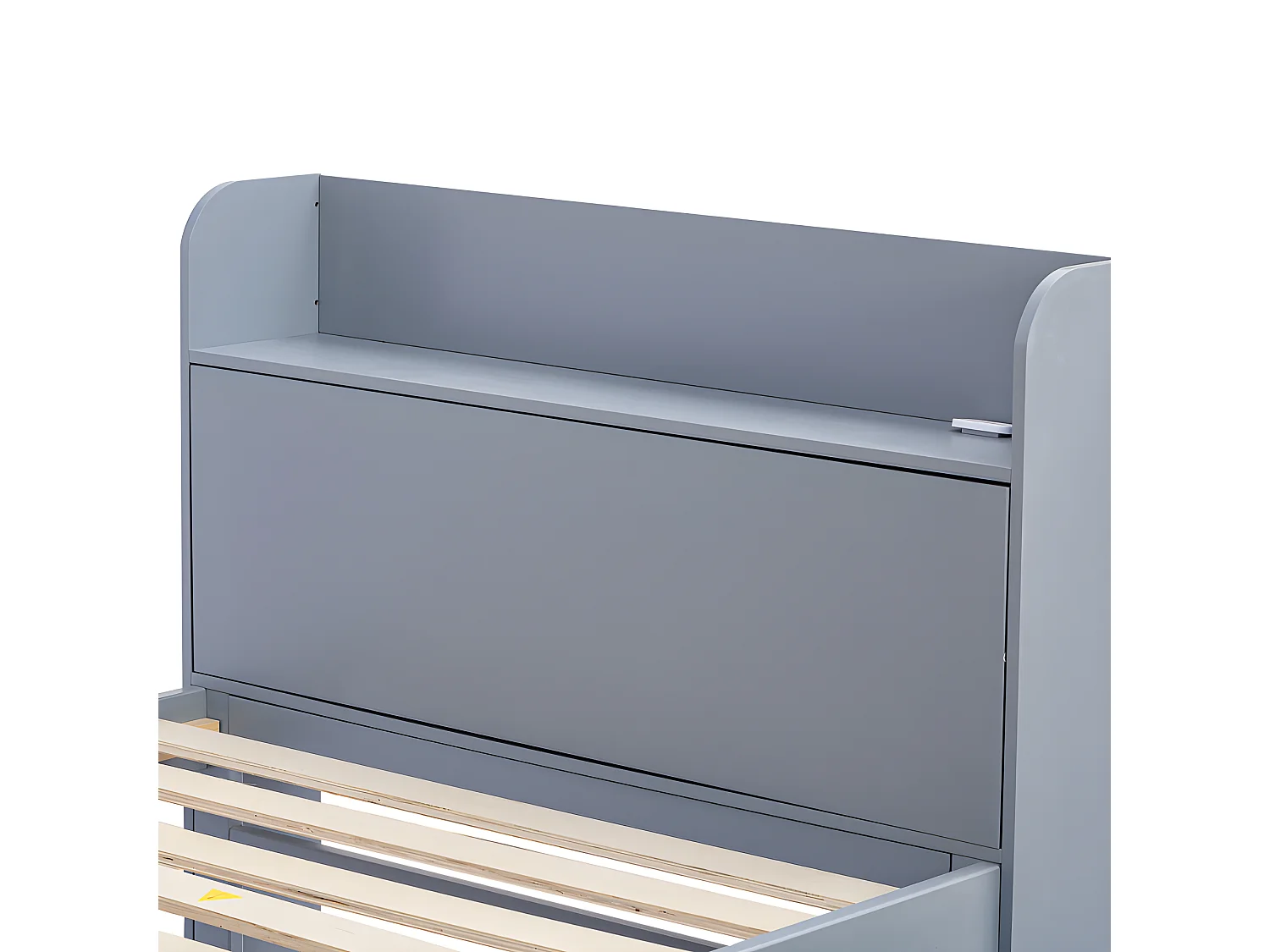 Letto estraibile in legno massello - 90x190 cm - con 2 cassetti e porta di ricarica USB sul ripiano - Grigio