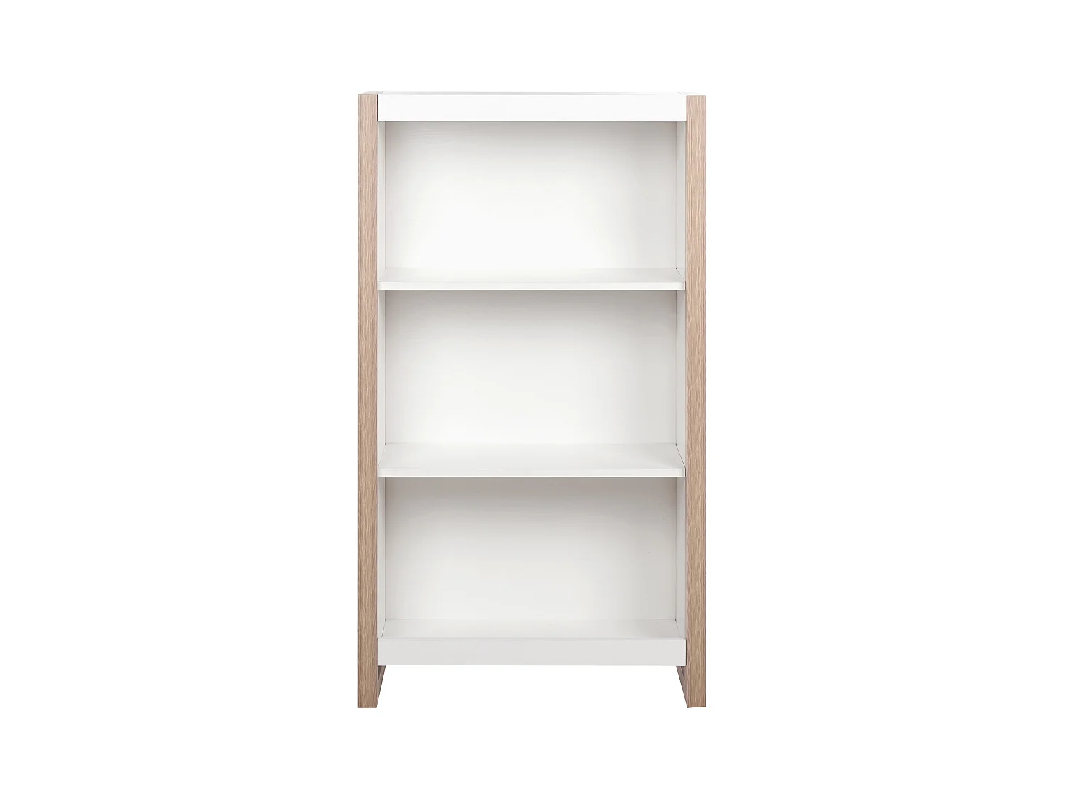 Regal heller Holzfarbton / weiß 3 Fächer für Bücher Wohnzimmer Büro Johnson