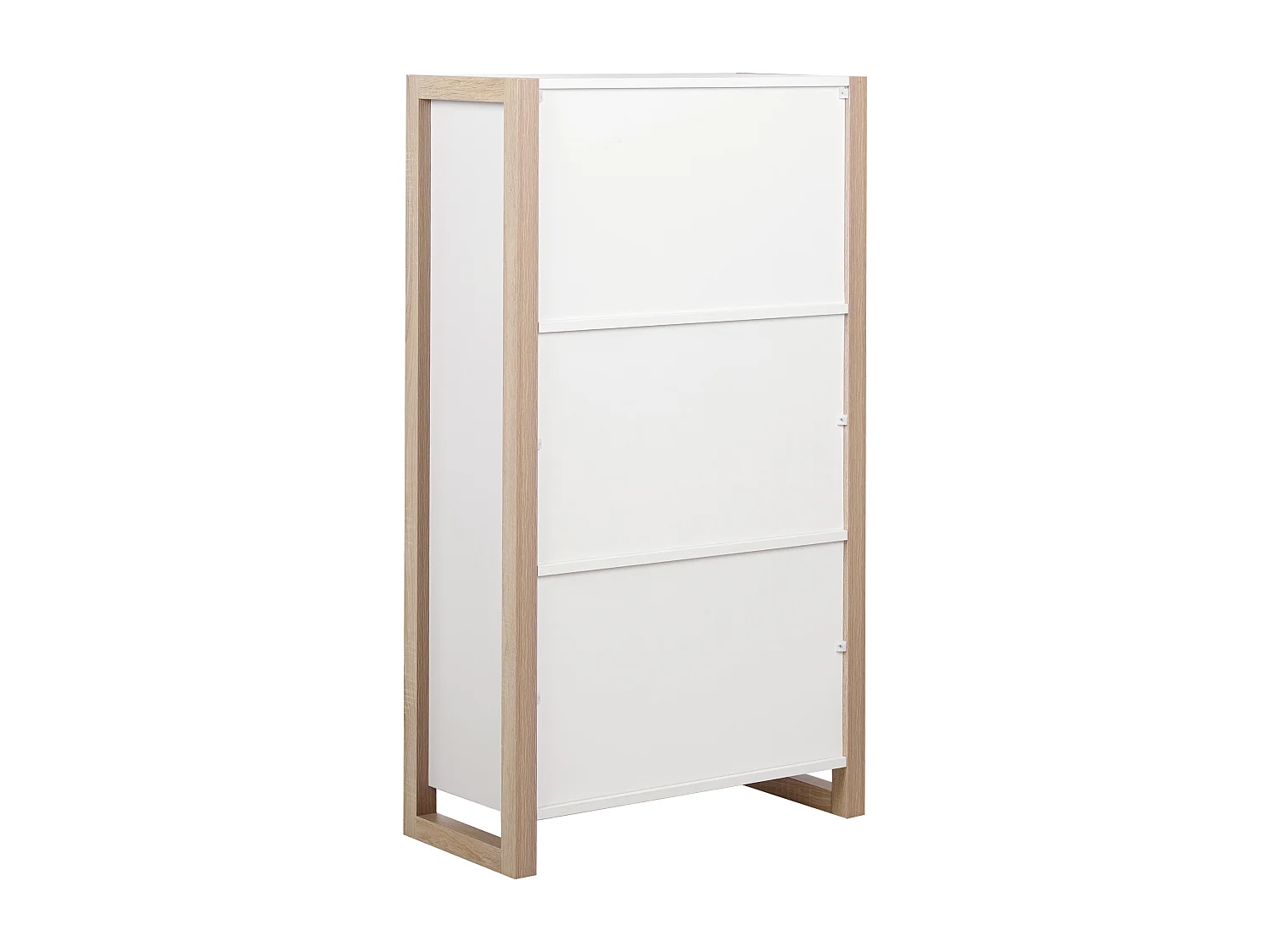 Regal heller Holzfarbton / weiß 3 Fächer für Bücher Wohnzimmer Büro Johnson