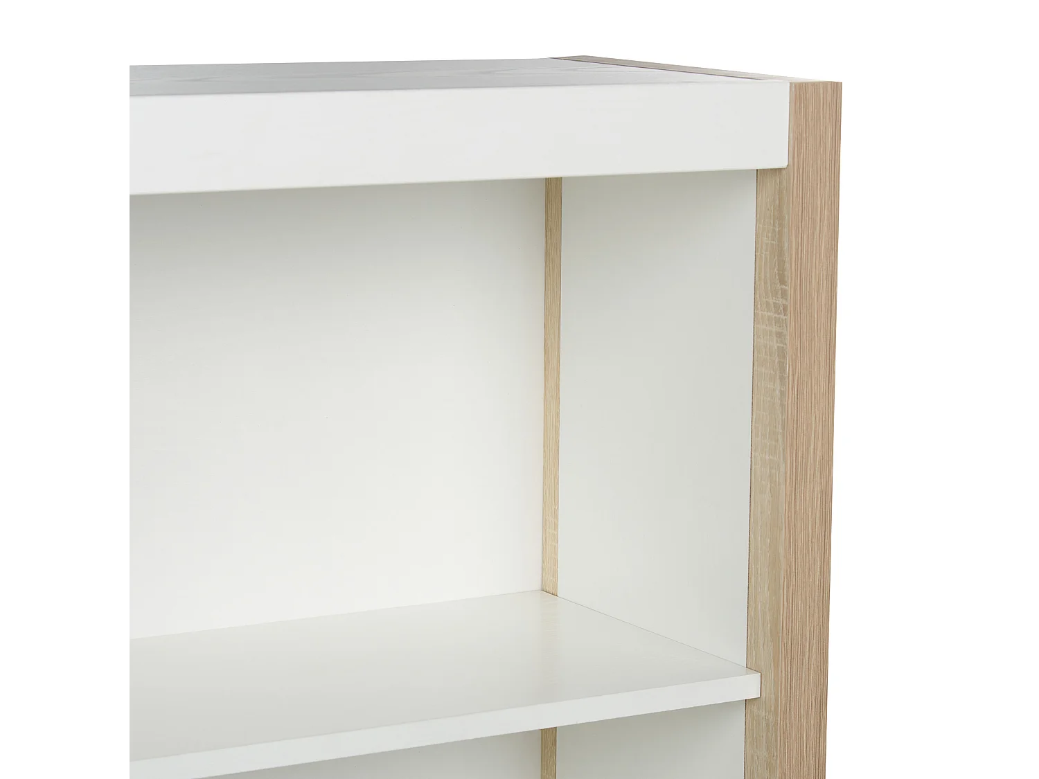 Regal heller Holzfarbton / weiß 3 Fächer für Bücher Wohnzimmer Büro Johnson
