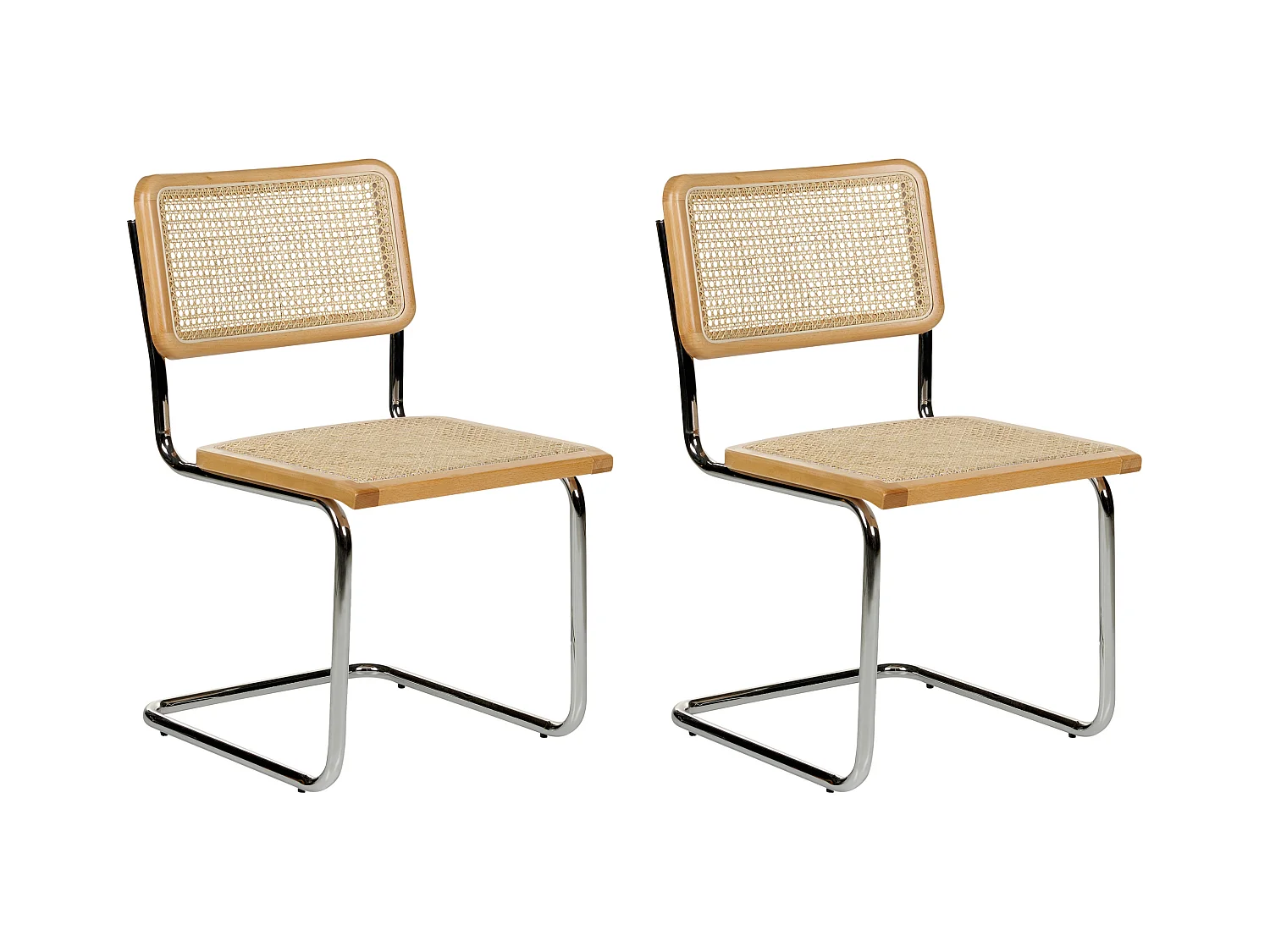 Set van 2 eetkamerstoelen CORDOVA Rotan Lichte houtkleur