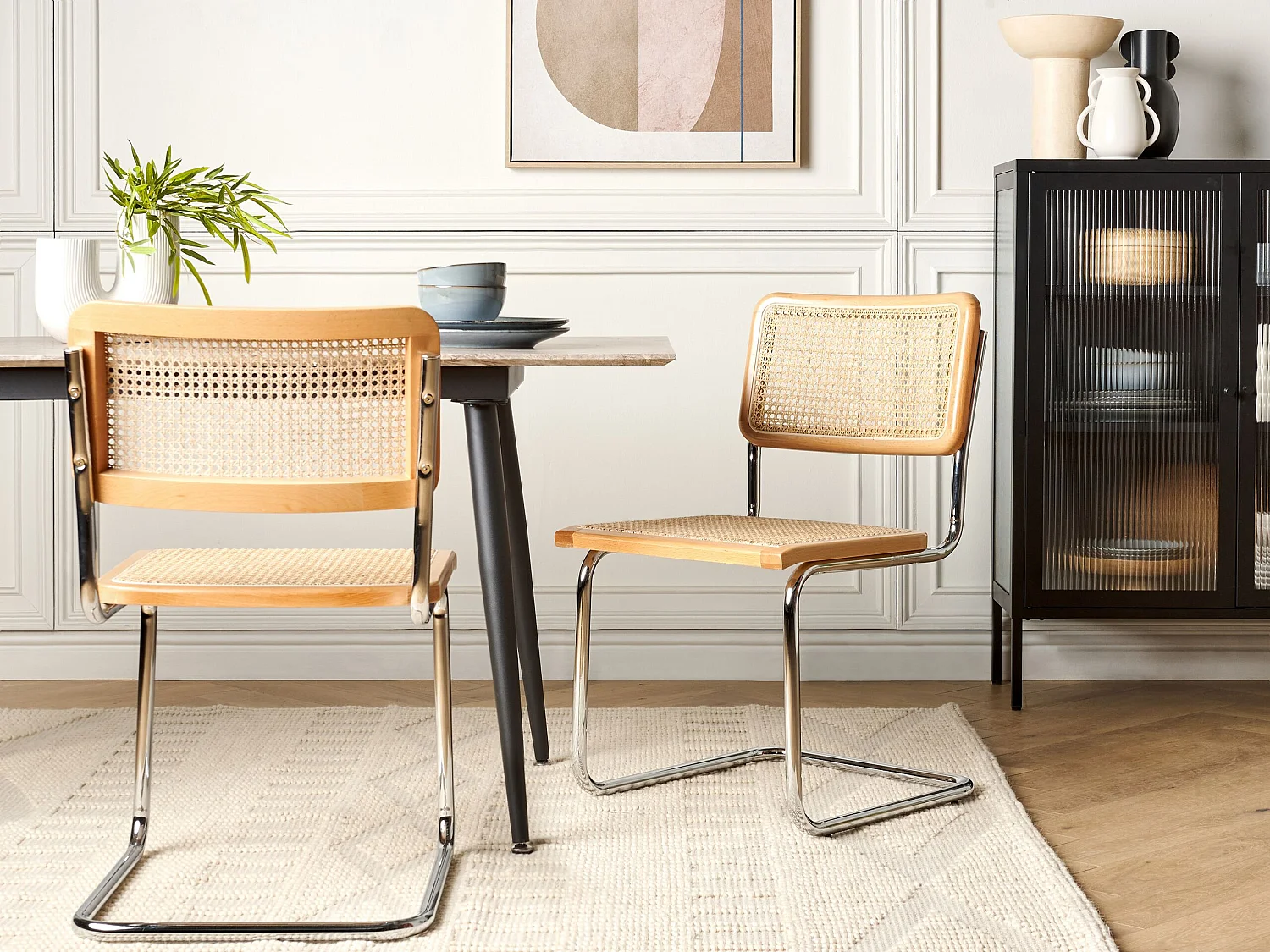 Set van 2 eetkamerstoelen CORDOVA Rotan Lichte houtkleur