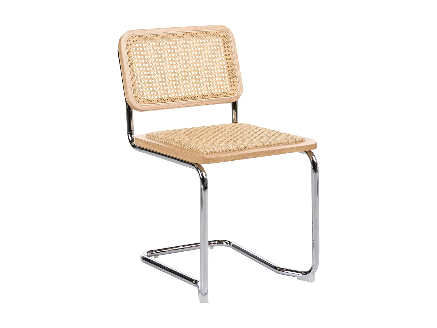 Esszimmerstuhl 2er Set CORDOVA Rattan Heller Holzfarbton