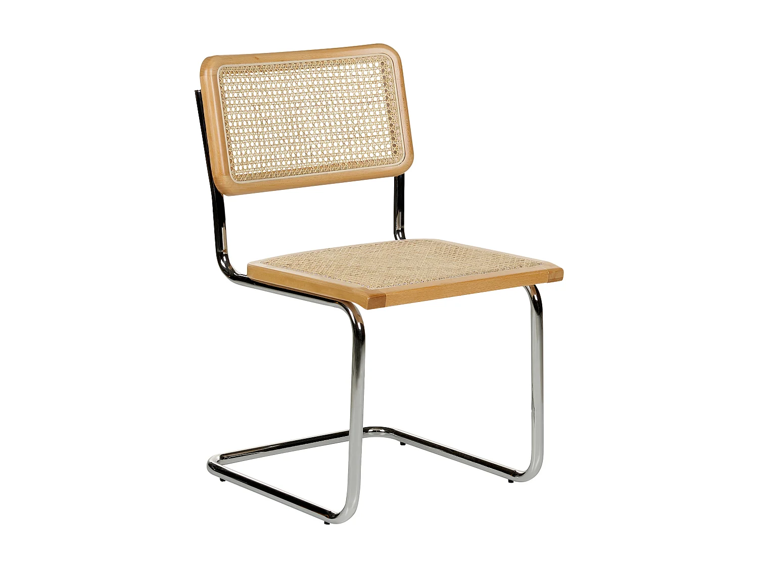 Lot de 2 chaises de salle à manger CORDOVA Rotin Bois clair