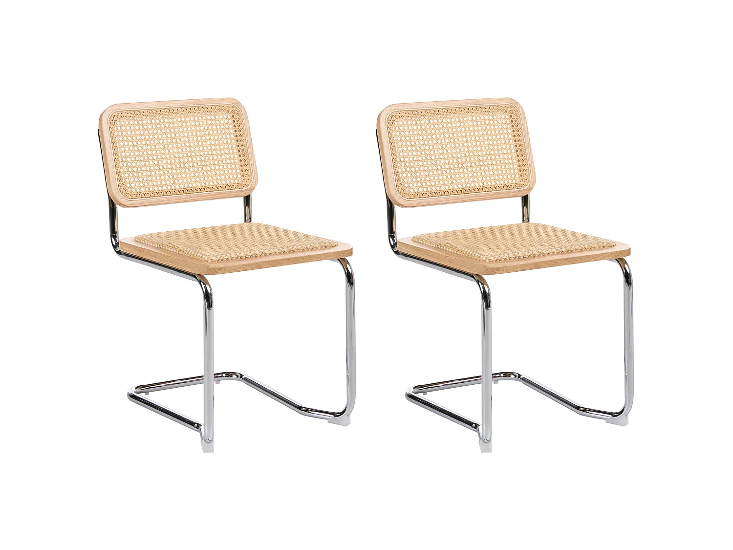 Set van 2 eetkamerstoelen CORDOVA Rotan Lichte houtkleur