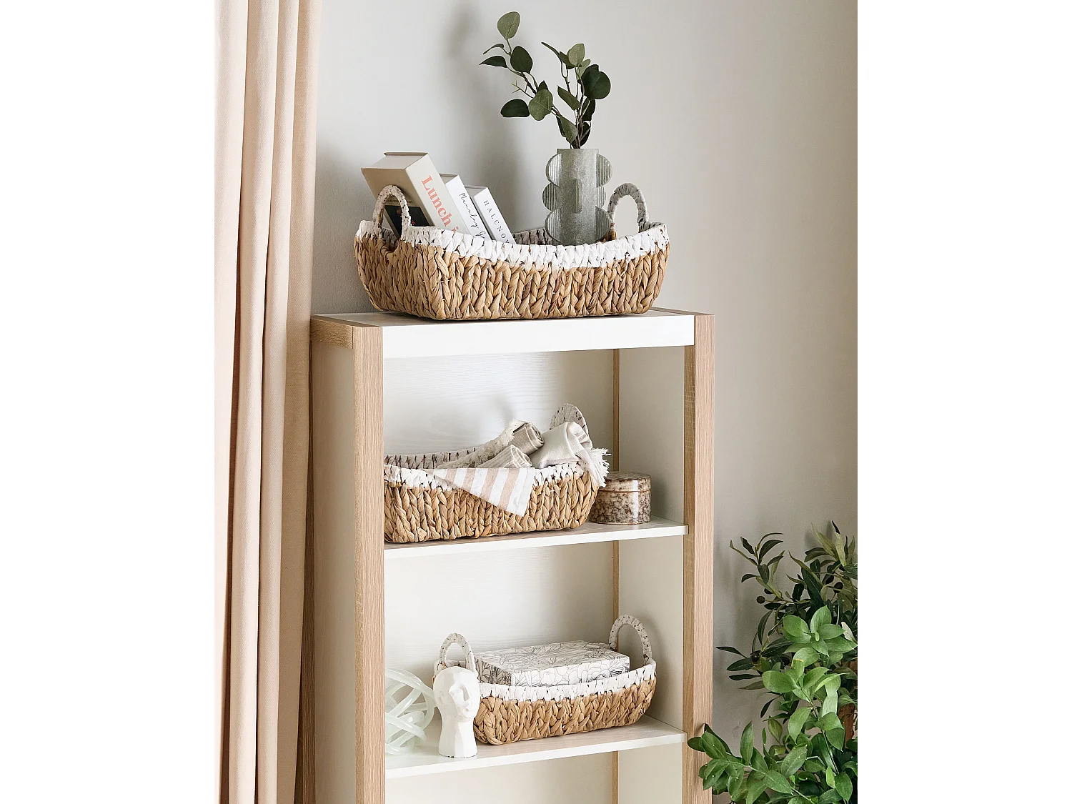 Lot de 3 paniers CAMPHA Osier Naturel