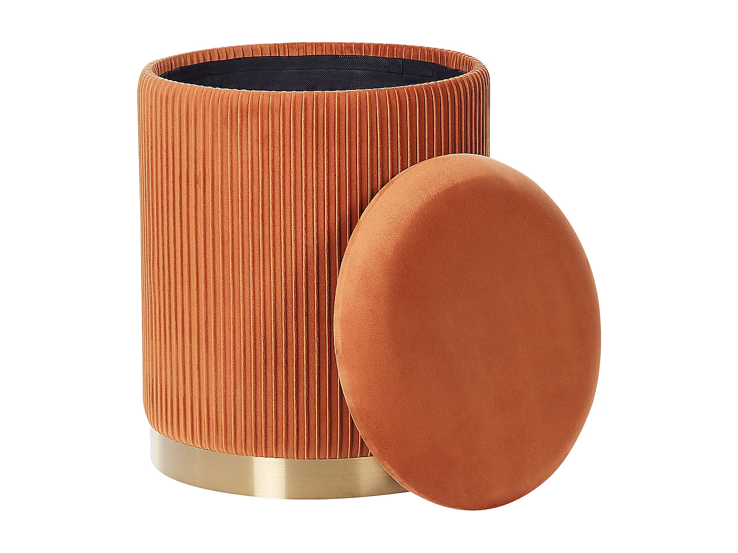 Lot de 2 poufs avec rangement MIRAMAR Velours Orange