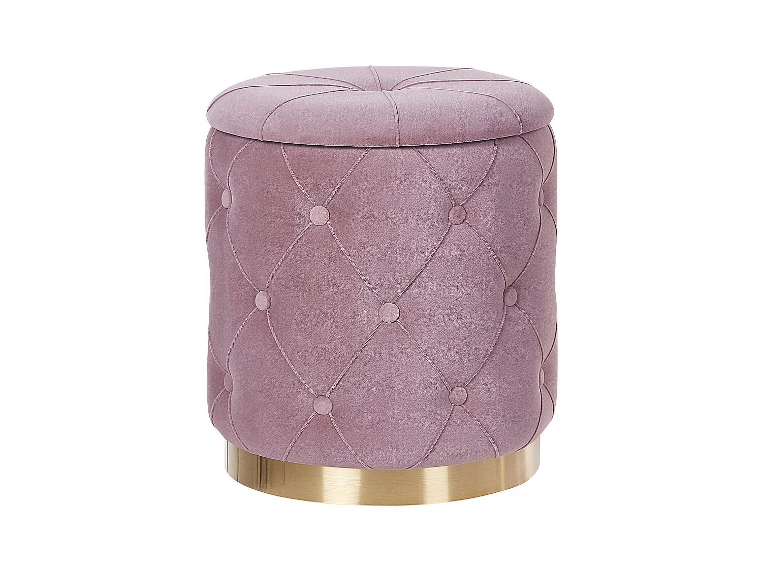 Zestaw 2 pufów ze schowkiem PUEBLO Welur Różowy 40/33 cm 40/33 cm 44/36 cm