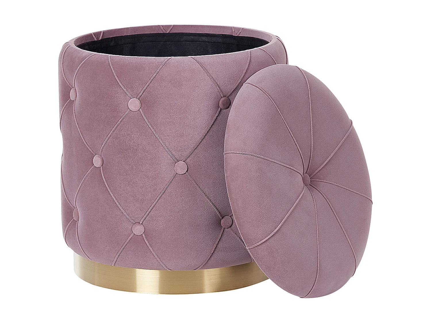 Lot de 2 poufs avec rangement PUEBLO Velours Rose