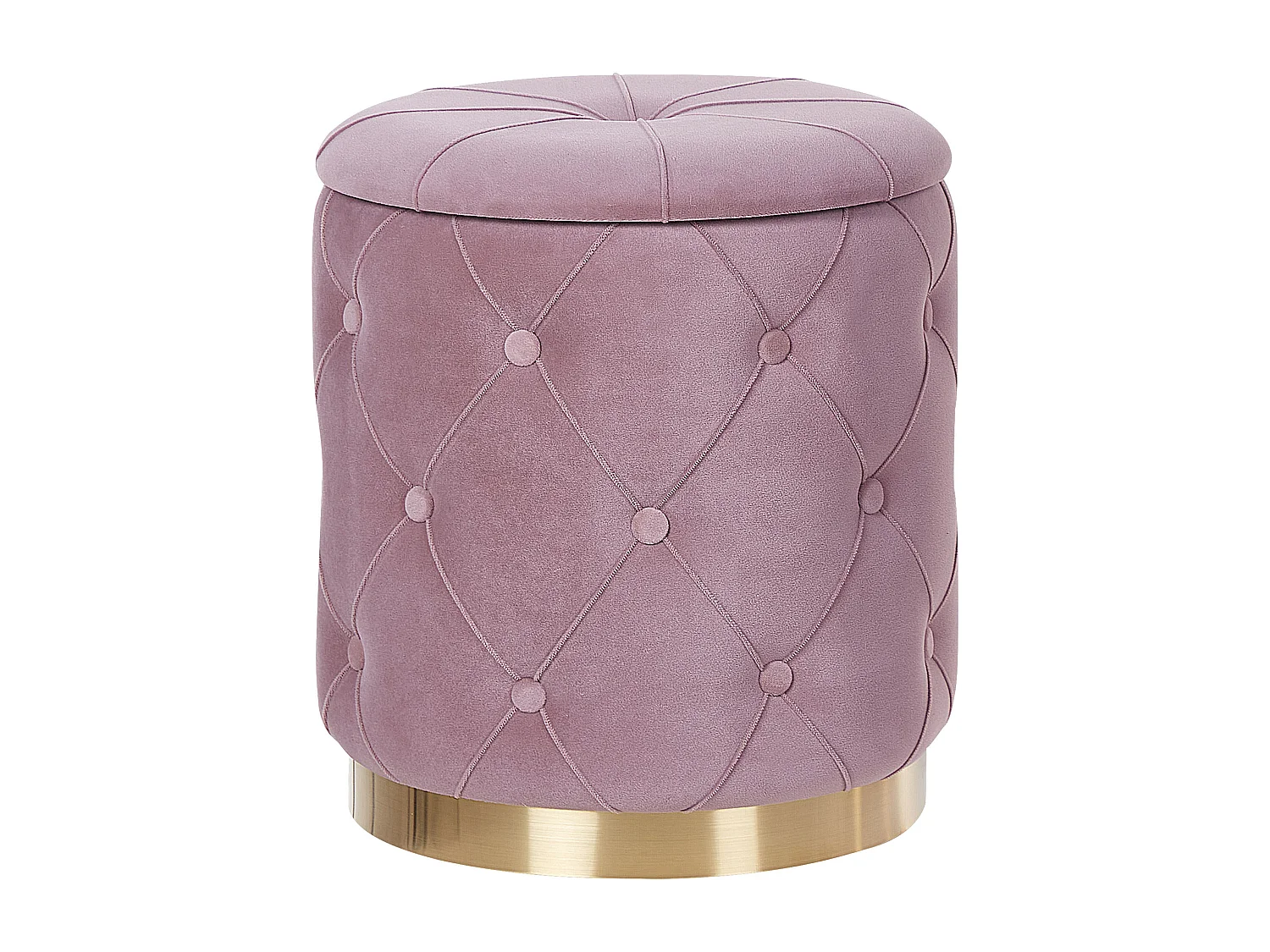 Lot de 2 poufs avec rangement PUEBLO Velours Rose