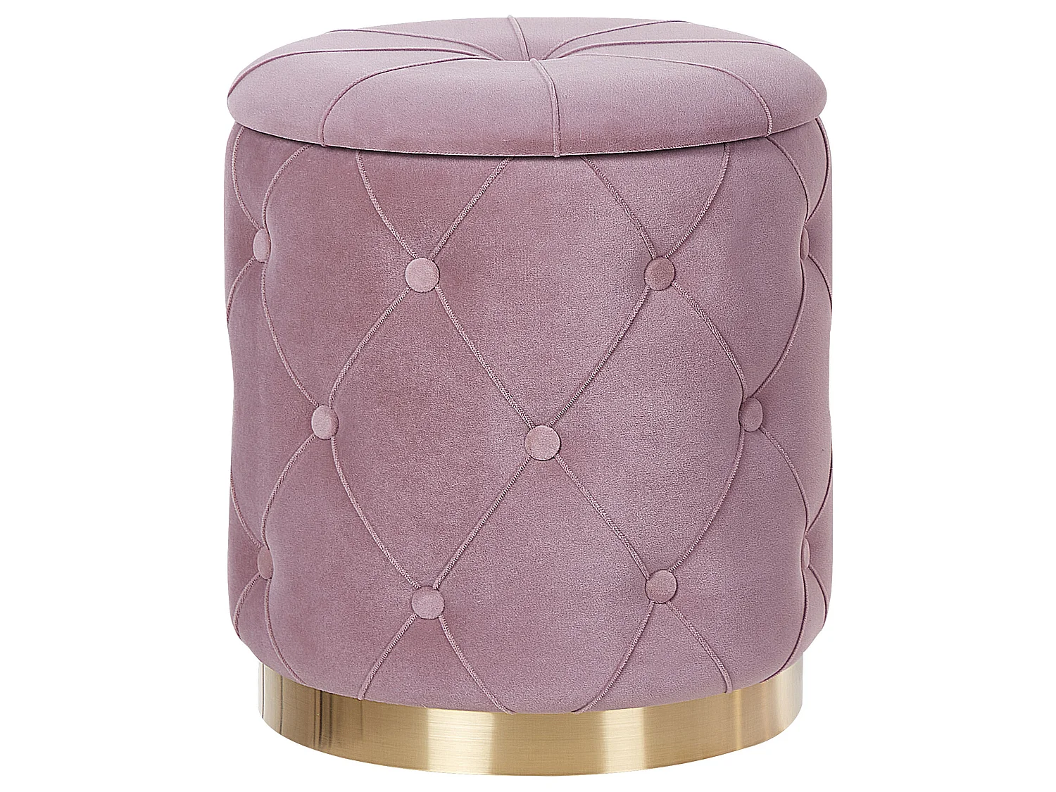 Lot de 2 poufs avec rangement PUEBLO Velours Rose 40/33 cm 40/33 cm 44/36 cm