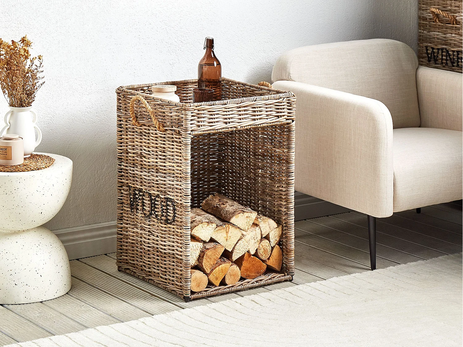 Bijzettafel rotan natuurlijk GADARA