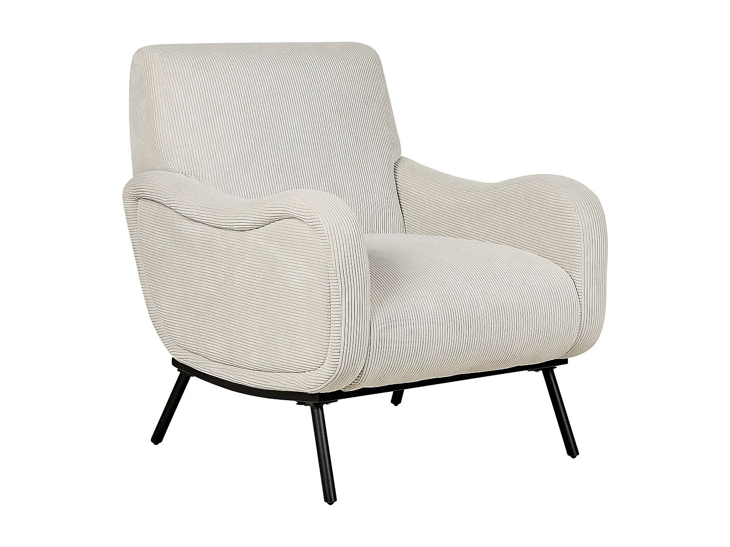 Fauteuil ALMIND Velours côtelé Gris clair