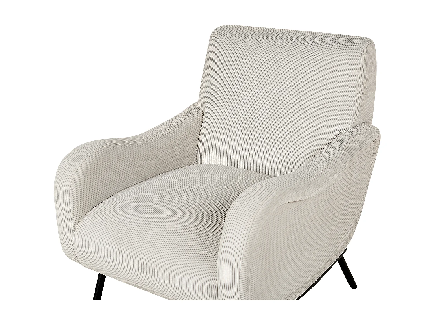 Fauteuil ALMIND Velours côtelé Gris clair