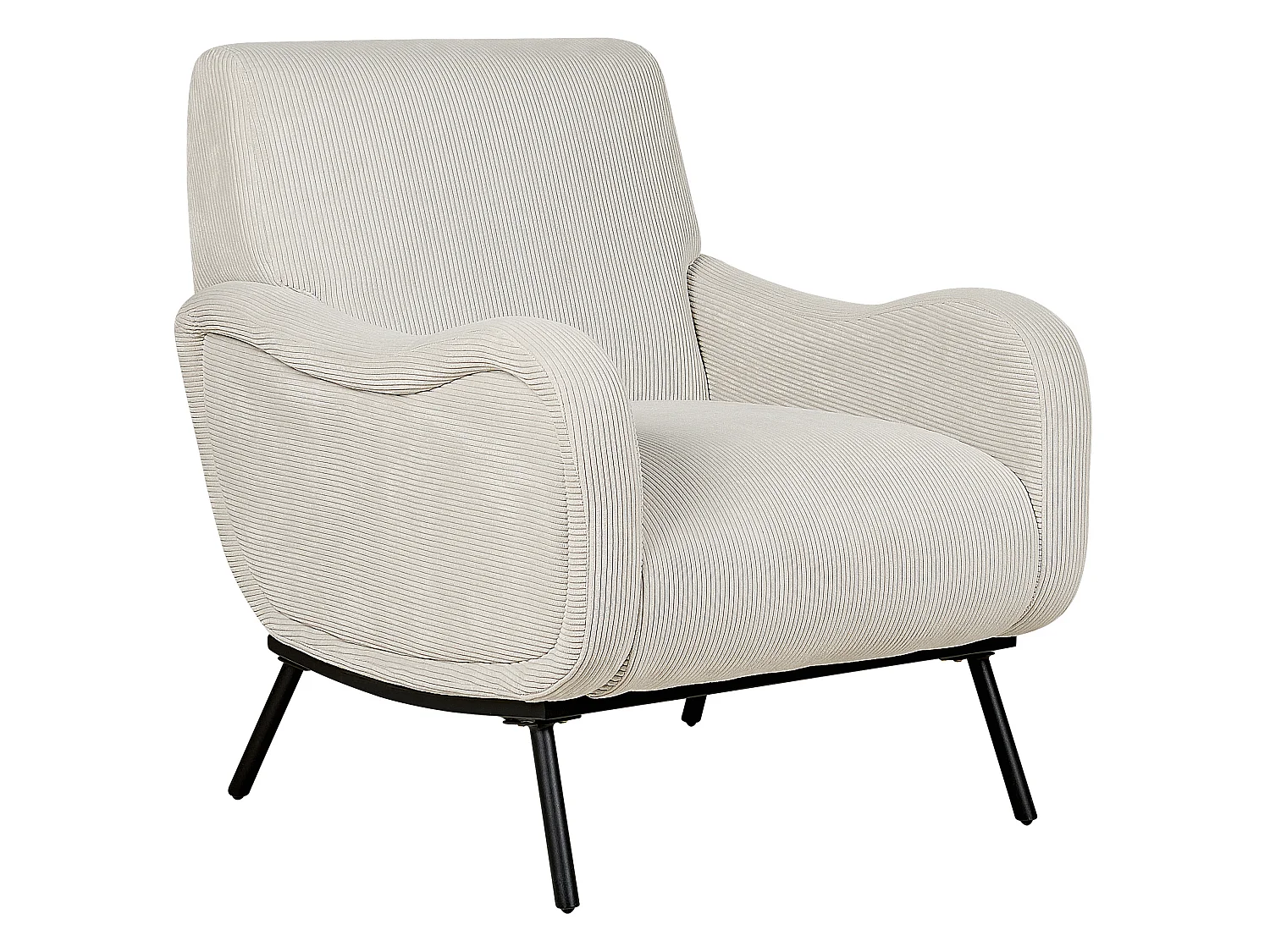Fauteuil ALMIND Velours côtelé Gris clair