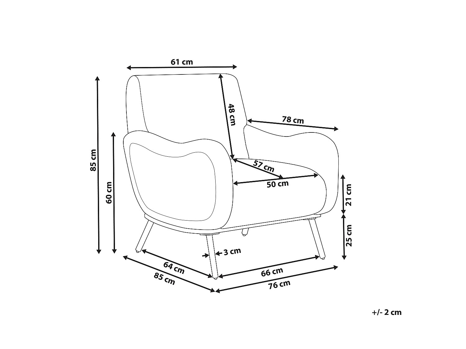 Fauteuil ALMIND Velours côtelé Gris clair