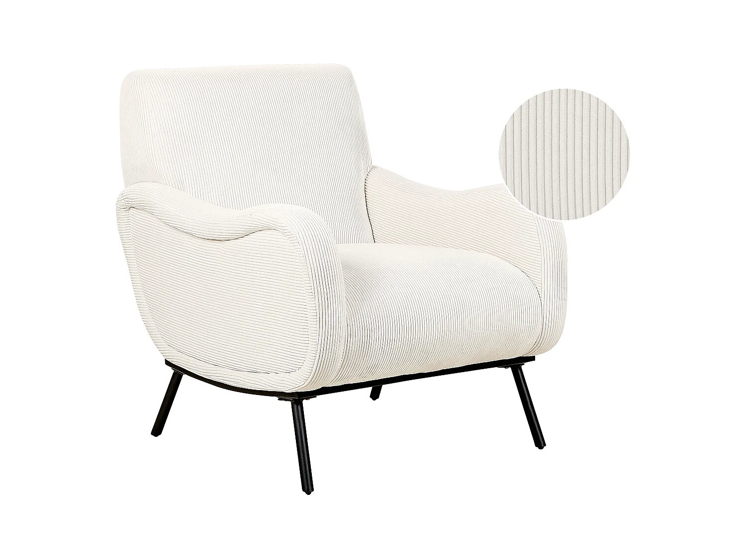 Fauteuil ALMIND Corduroy Lichtbeige