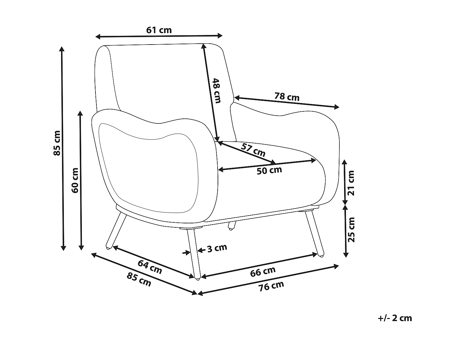 Fauteuil ALMIND Velours côtelé Beige clair