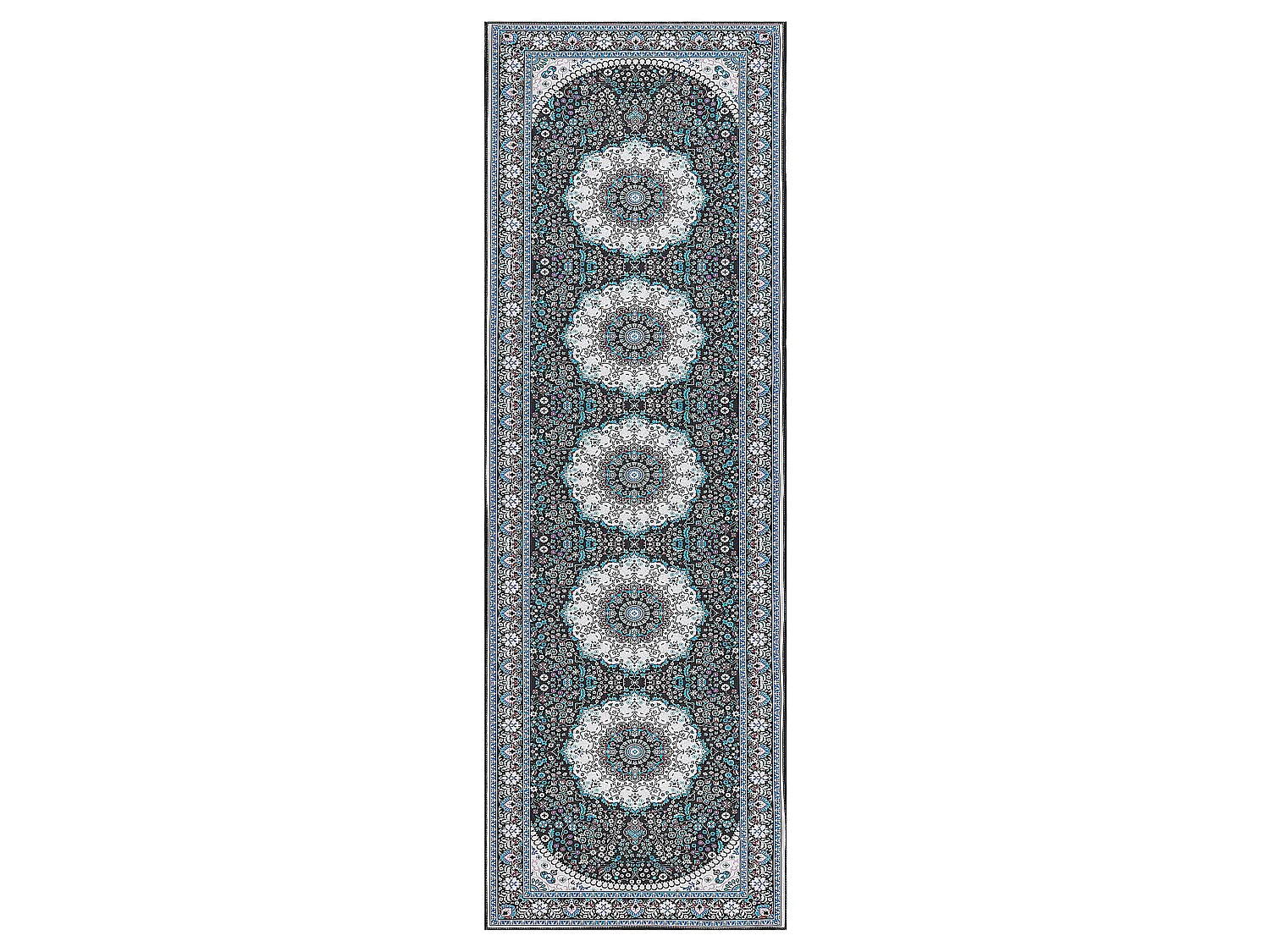 Vloerkleed polyester blauw 80 x 240 cm GEDIZ