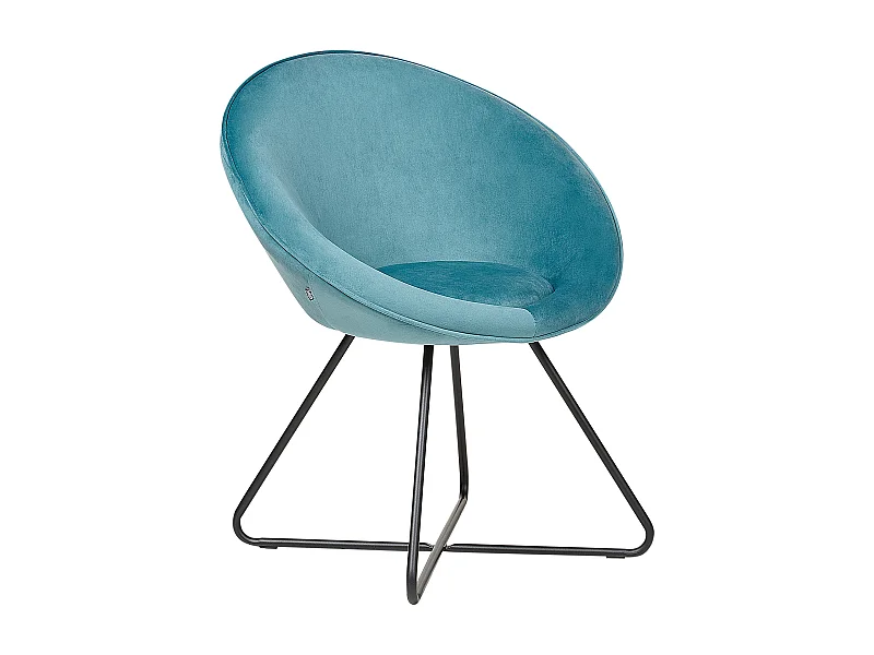 Chaise de salle à manger FLOBY II Velours Bleu clair