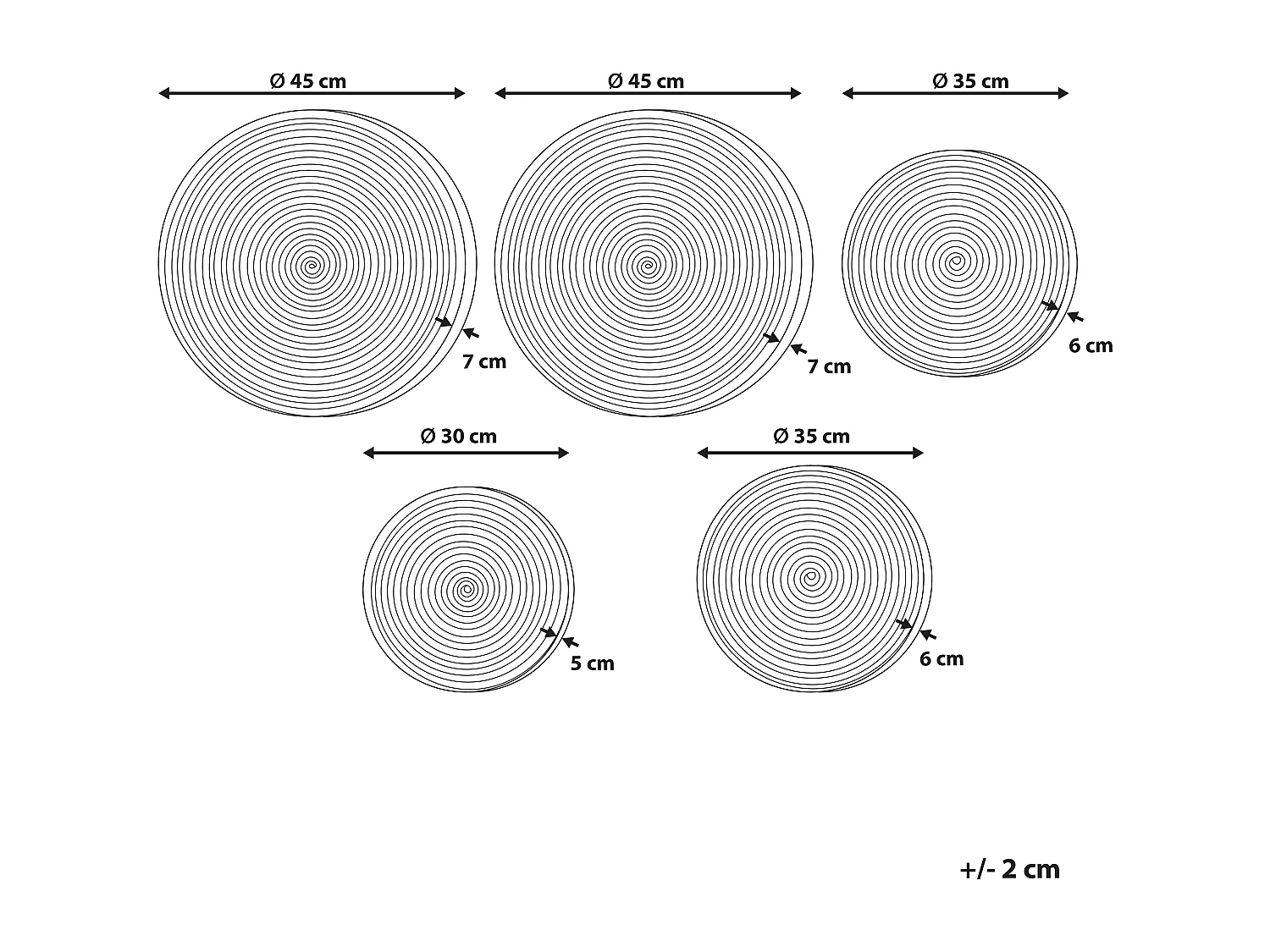 Lot de décorations suspendues SONLA Herbier marin 45/35/30 cm Multicolore