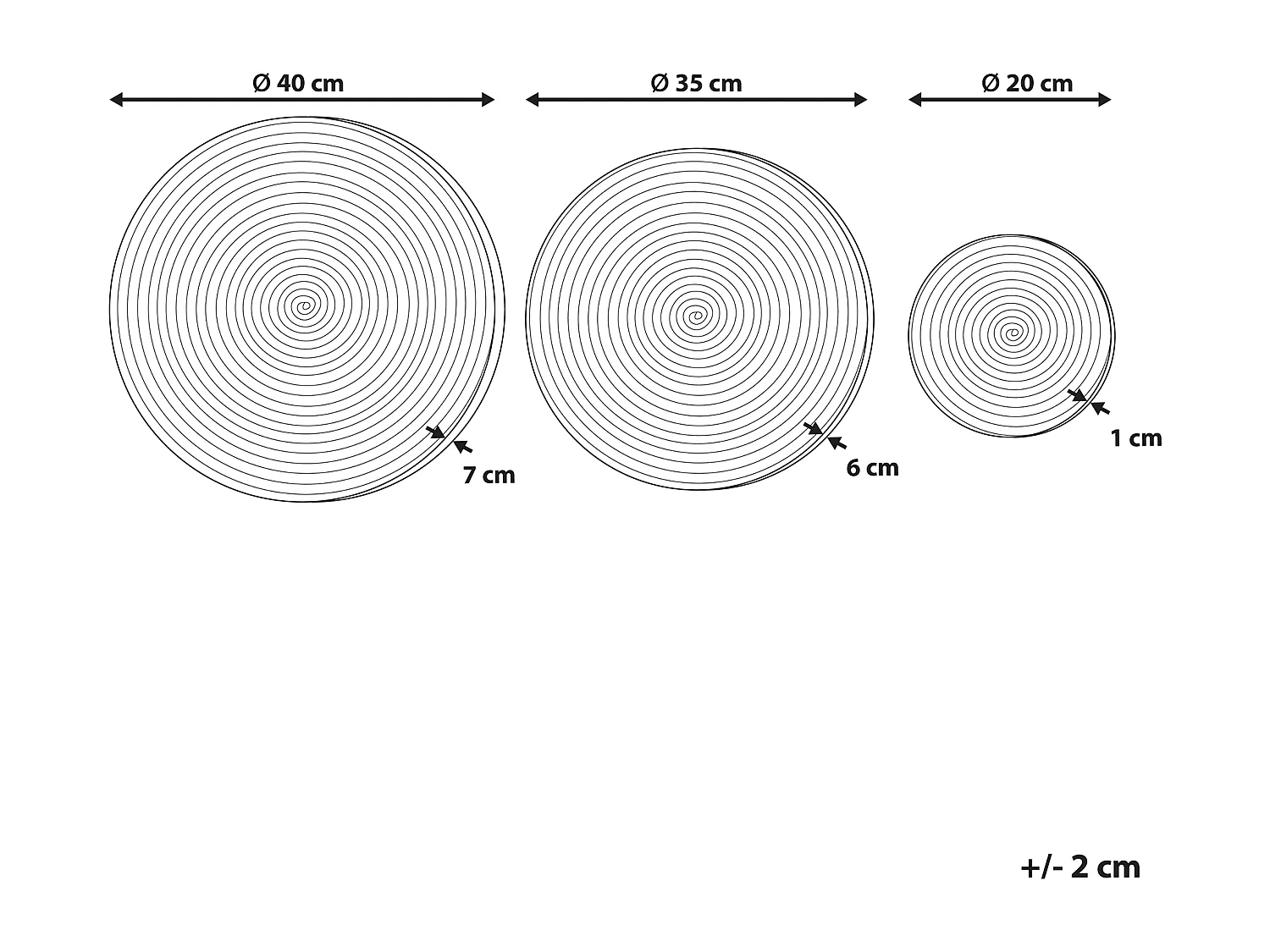 Lot de 3 décorations suspendues CANTHO Herbier marin 40/35/20 cm Noir