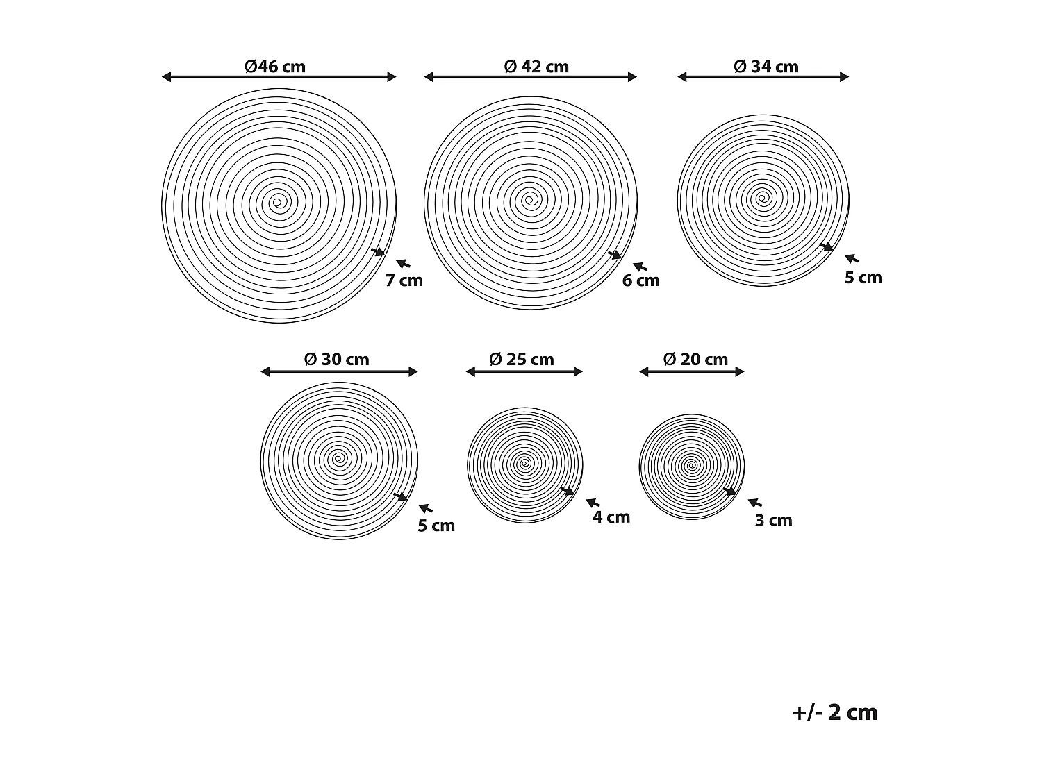 Set di decorazioni da appendere HOABINH Alghe marine 3/4/5/5/6/7 cm Multicolore