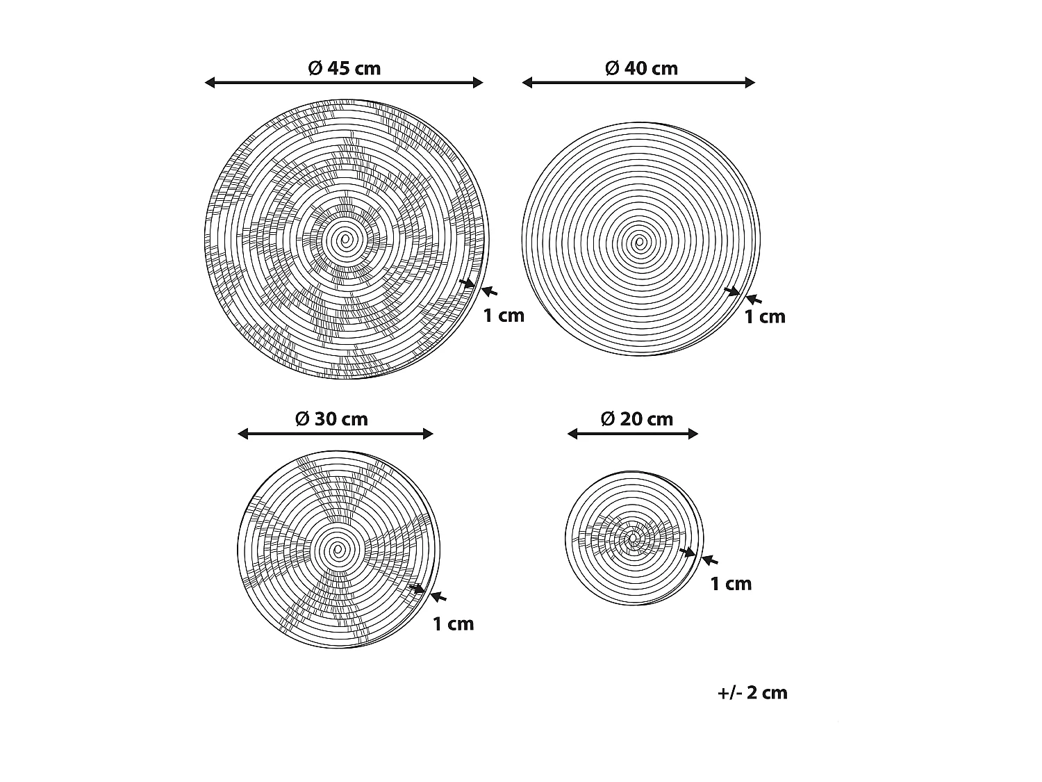 Lot de décorations suspendues LAOCAI Herbier marin 45/40/30/20 cm Noir