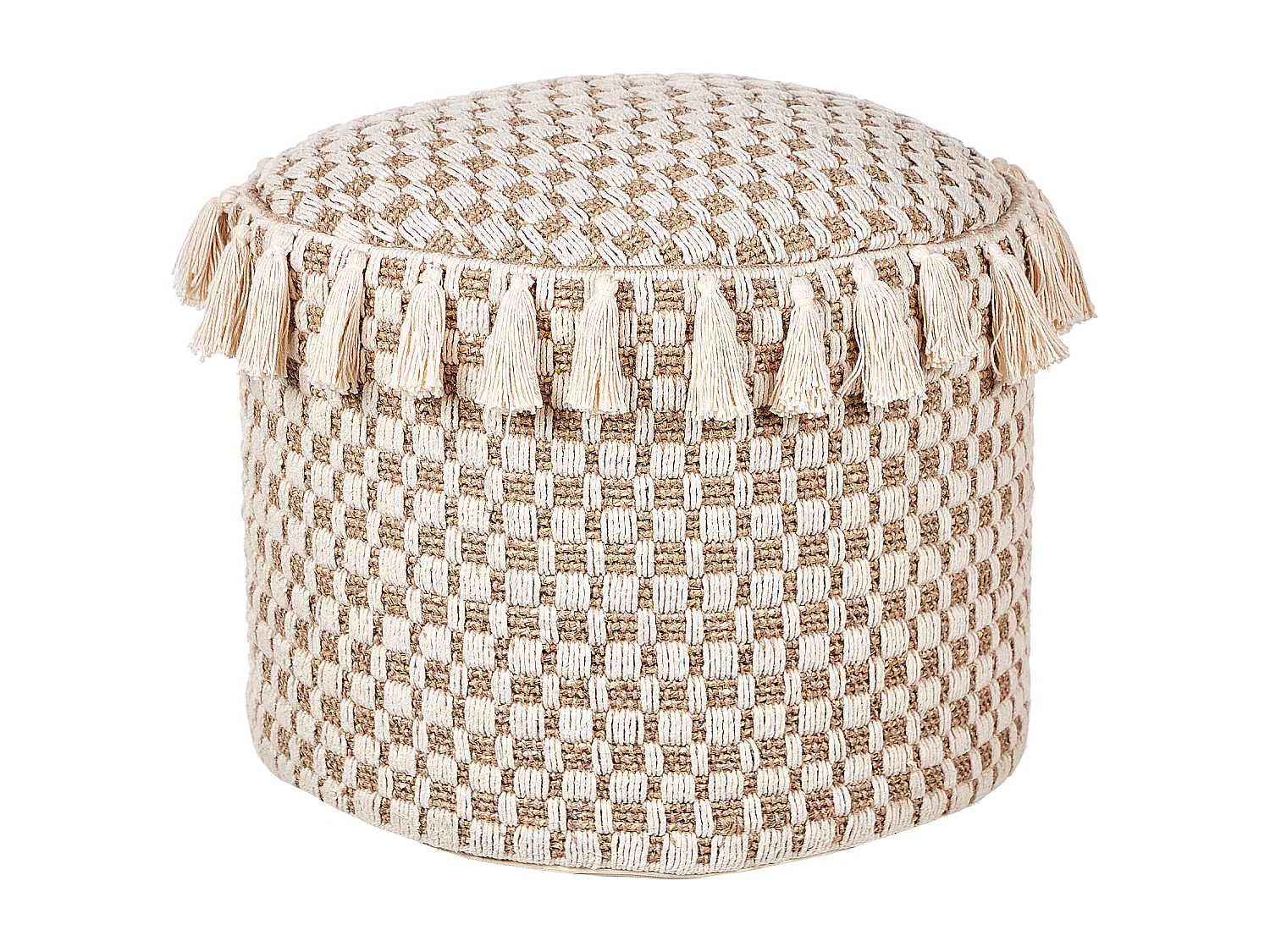 Poef PIRAK Katoen Beige 50 cm 50 cm 35 cm