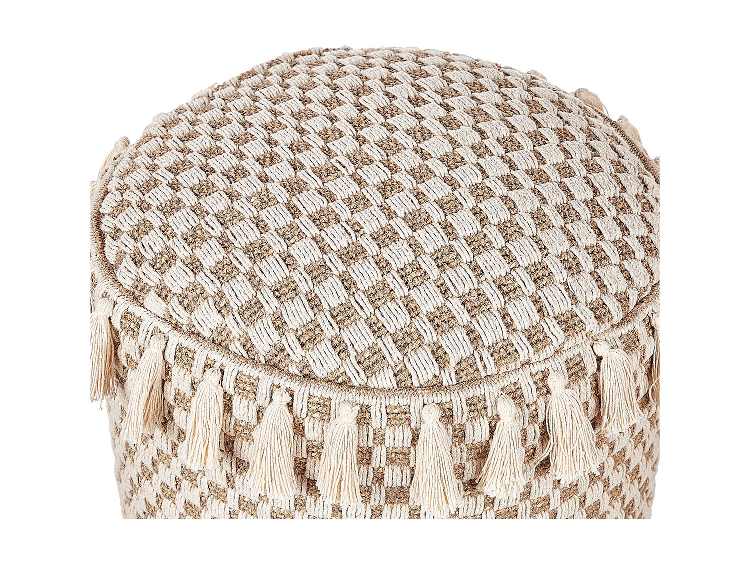 Poef PIRAK Katoen Beige 50 cm 50 cm 35 cm