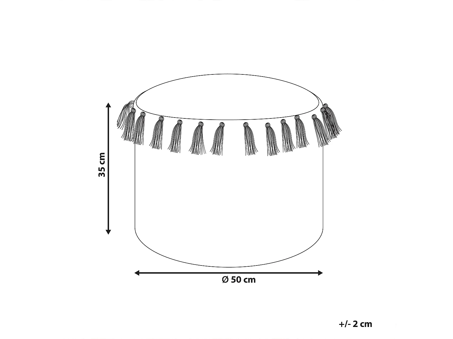 Poef PIRAK Katoen Beige 50 cm 50 cm 35 cm