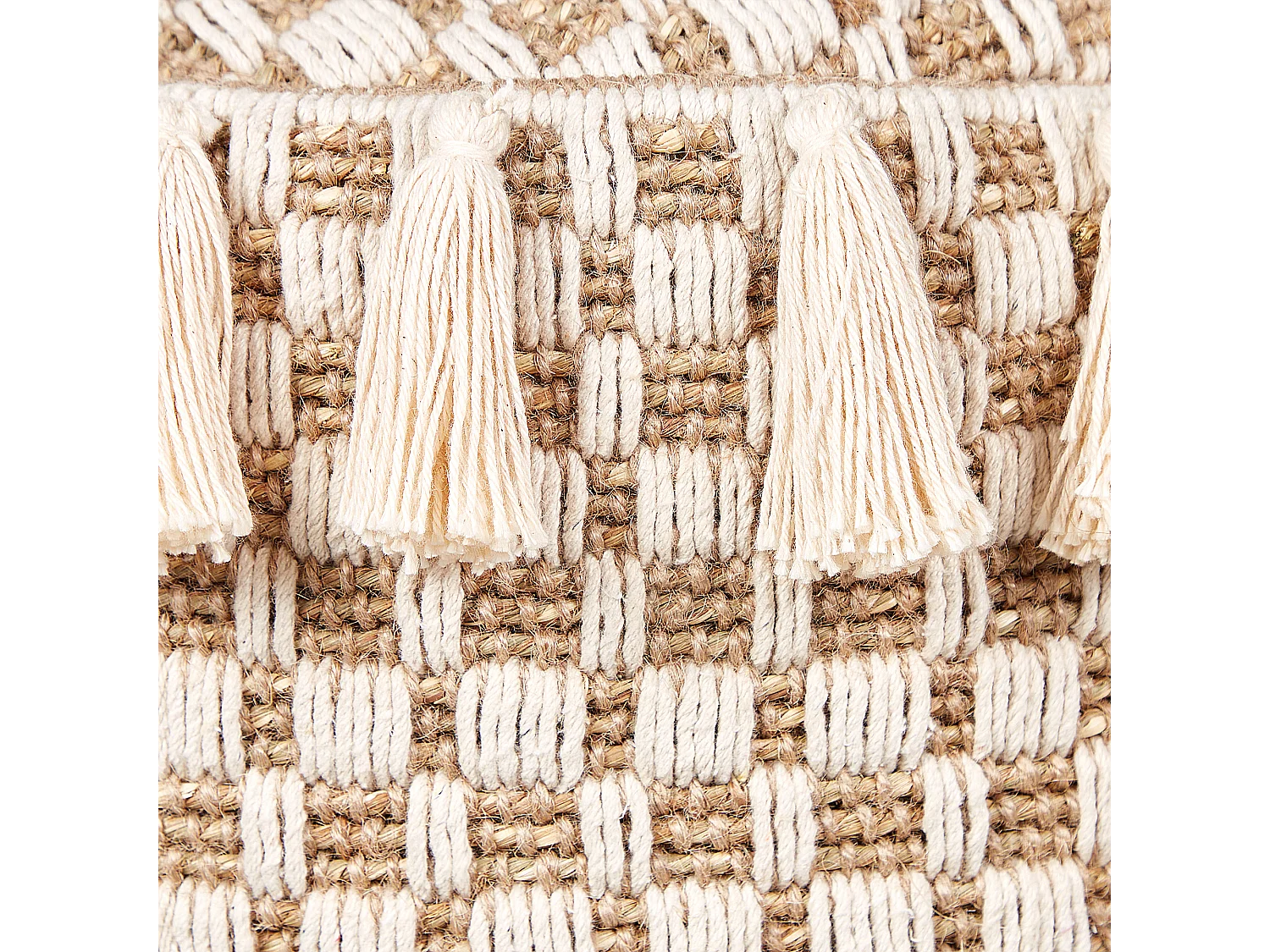 Puf PIRAK Algodón Beige 50 cm 50 cm 35 cm