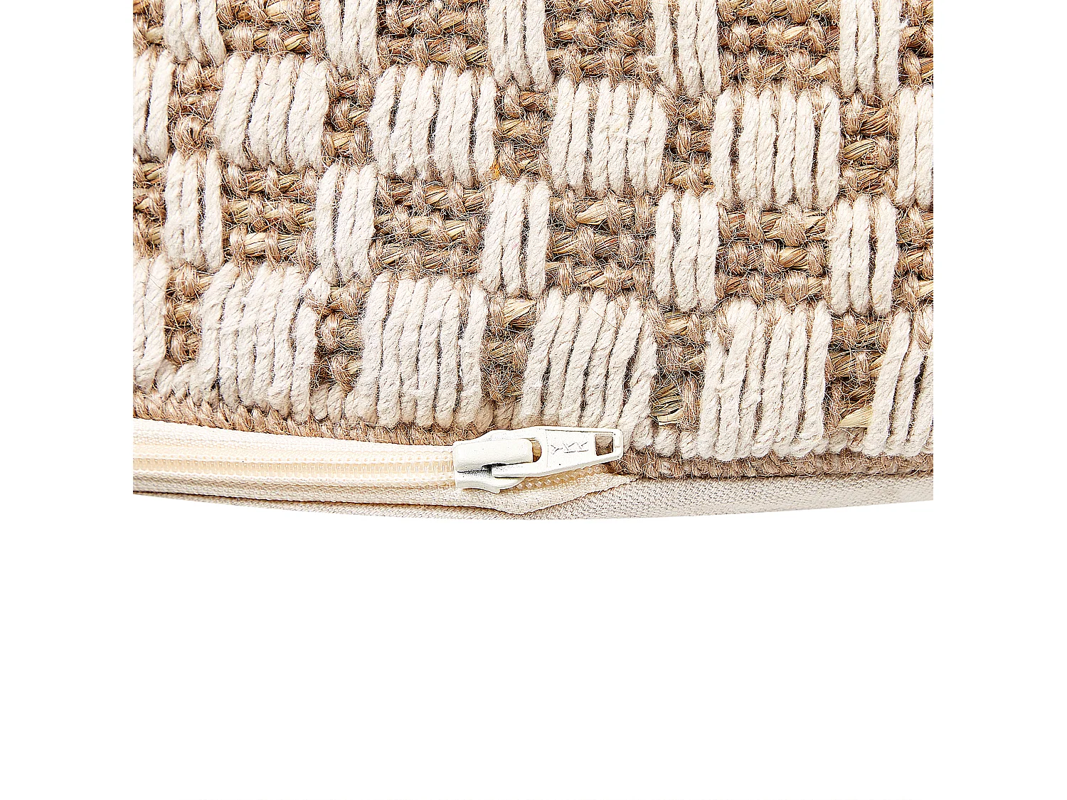 Pouf PIRAK Coton Beige 50 cm 50 cm 35 cm