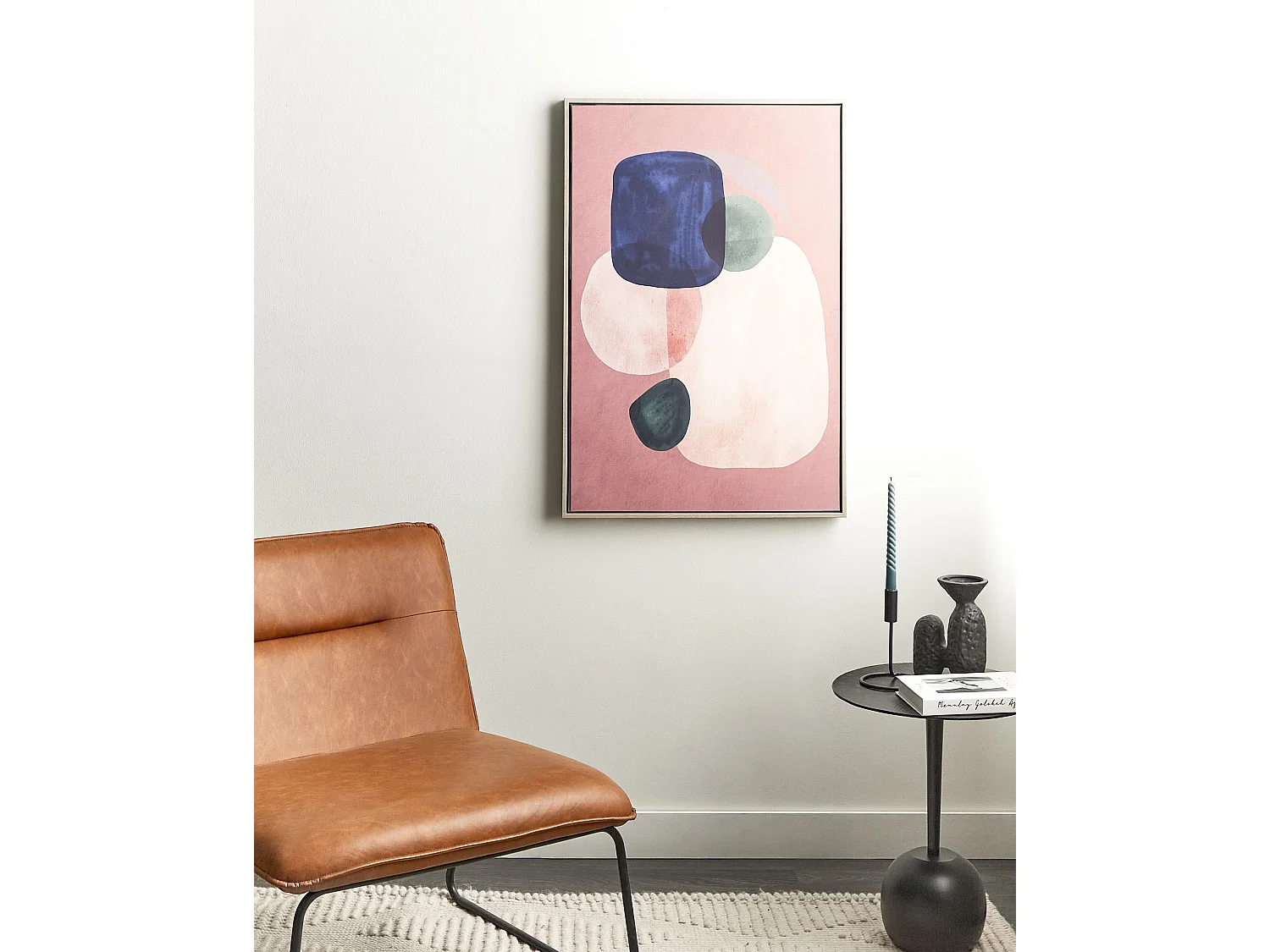 Imprimé sur toile ADELFIA Motif abstrait 63 x 99 cm Multicolore