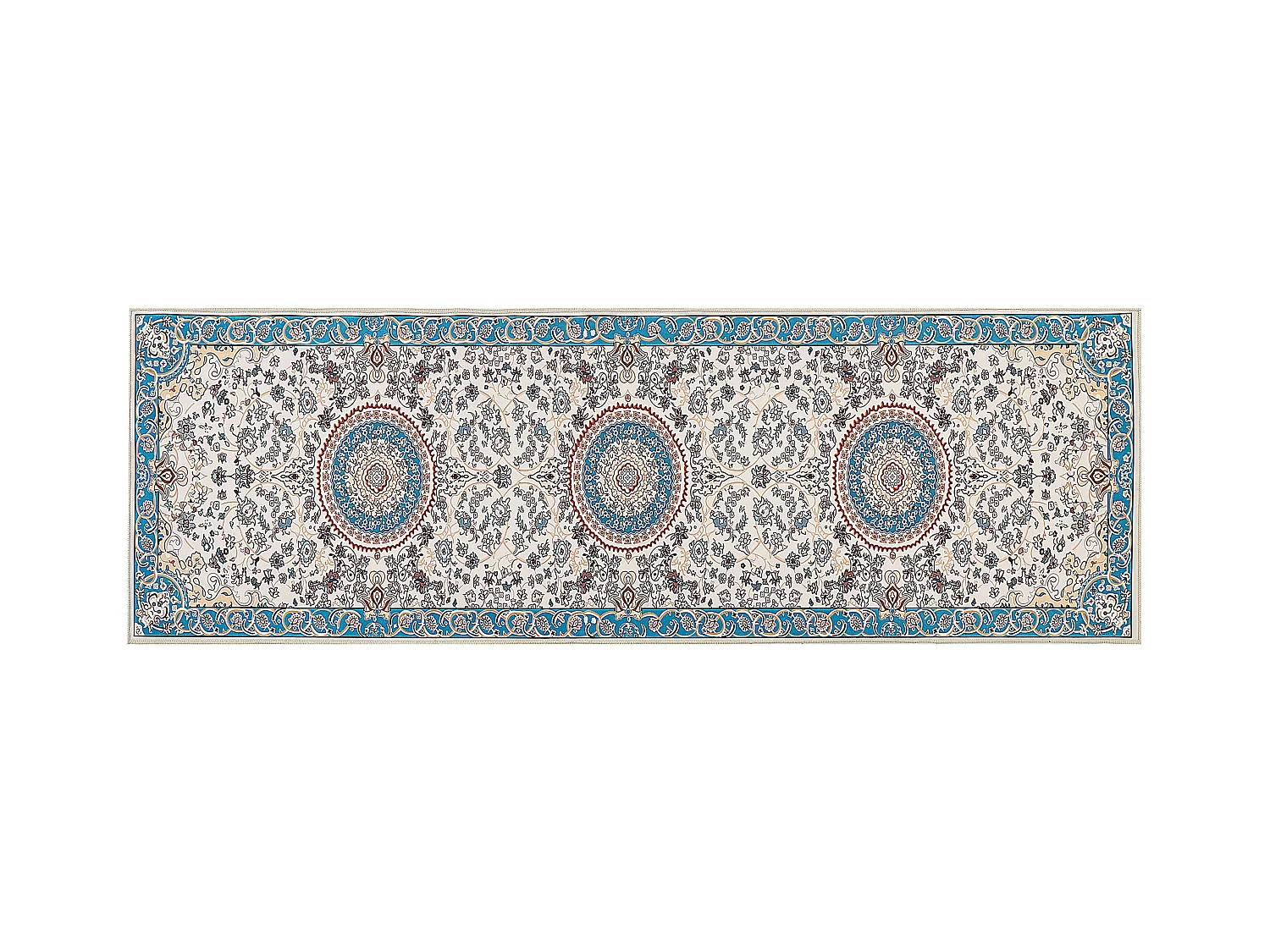 Alfombra 80 x 240 cm beige y azul GORDES