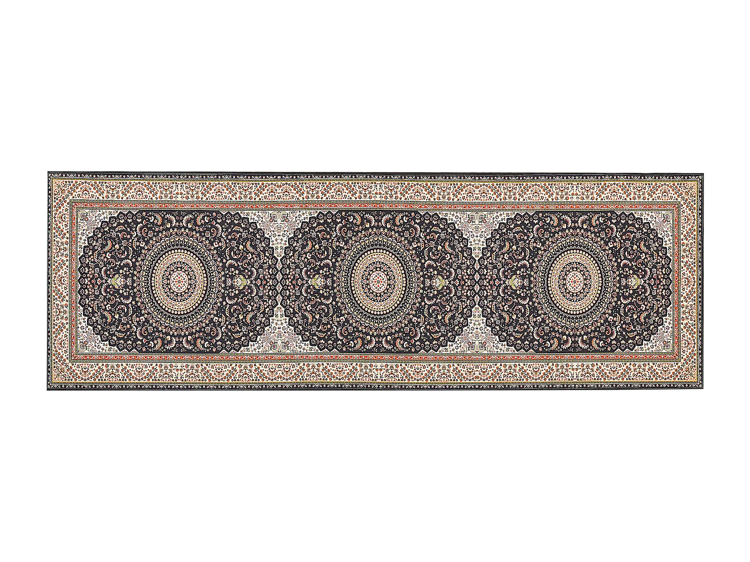 Teppich mehrfarbig 80 x 240 cm orientalisches Muster Kurzflor CIVRIL